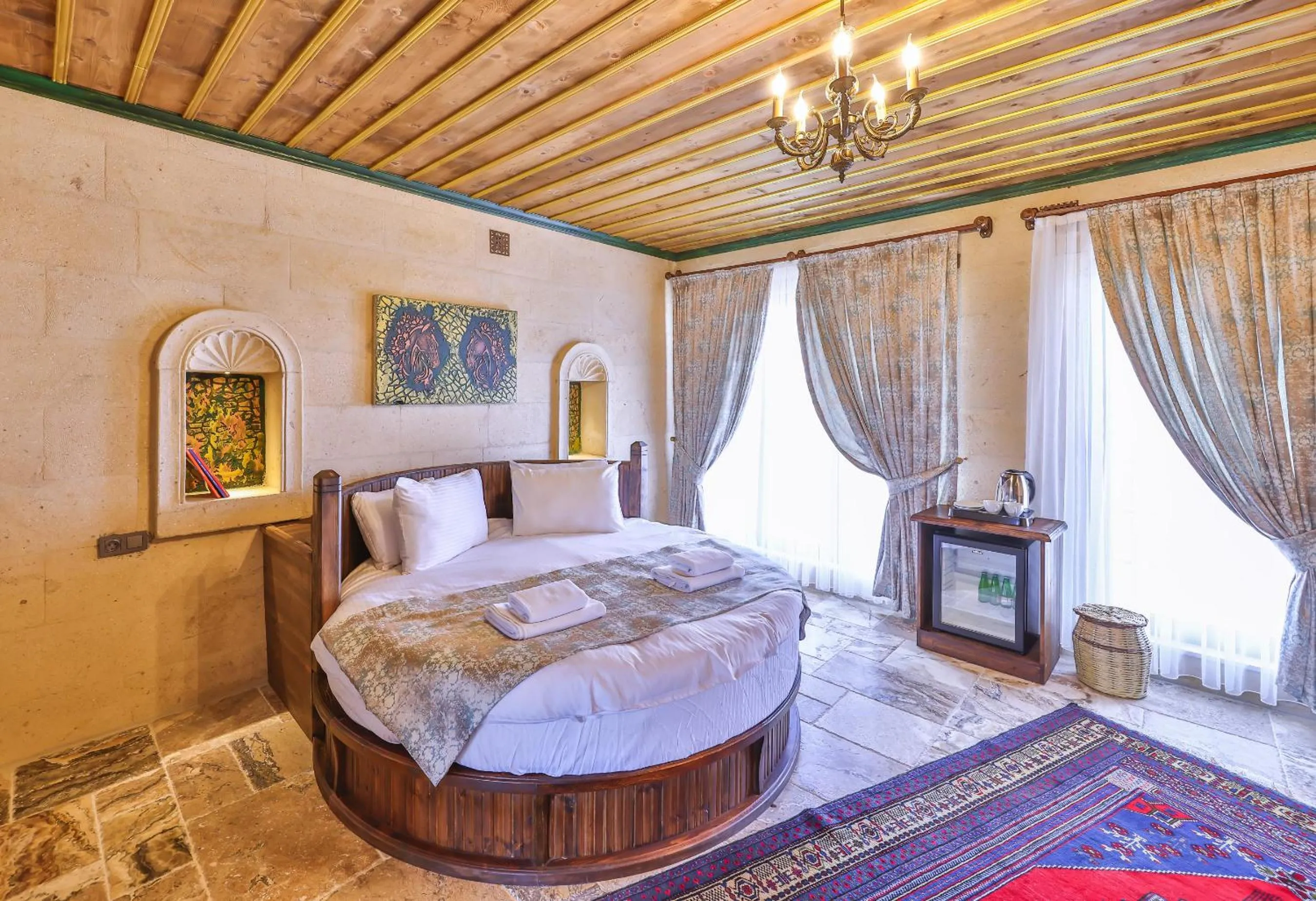 Bed in Noble Crown Stone House Cappadocia