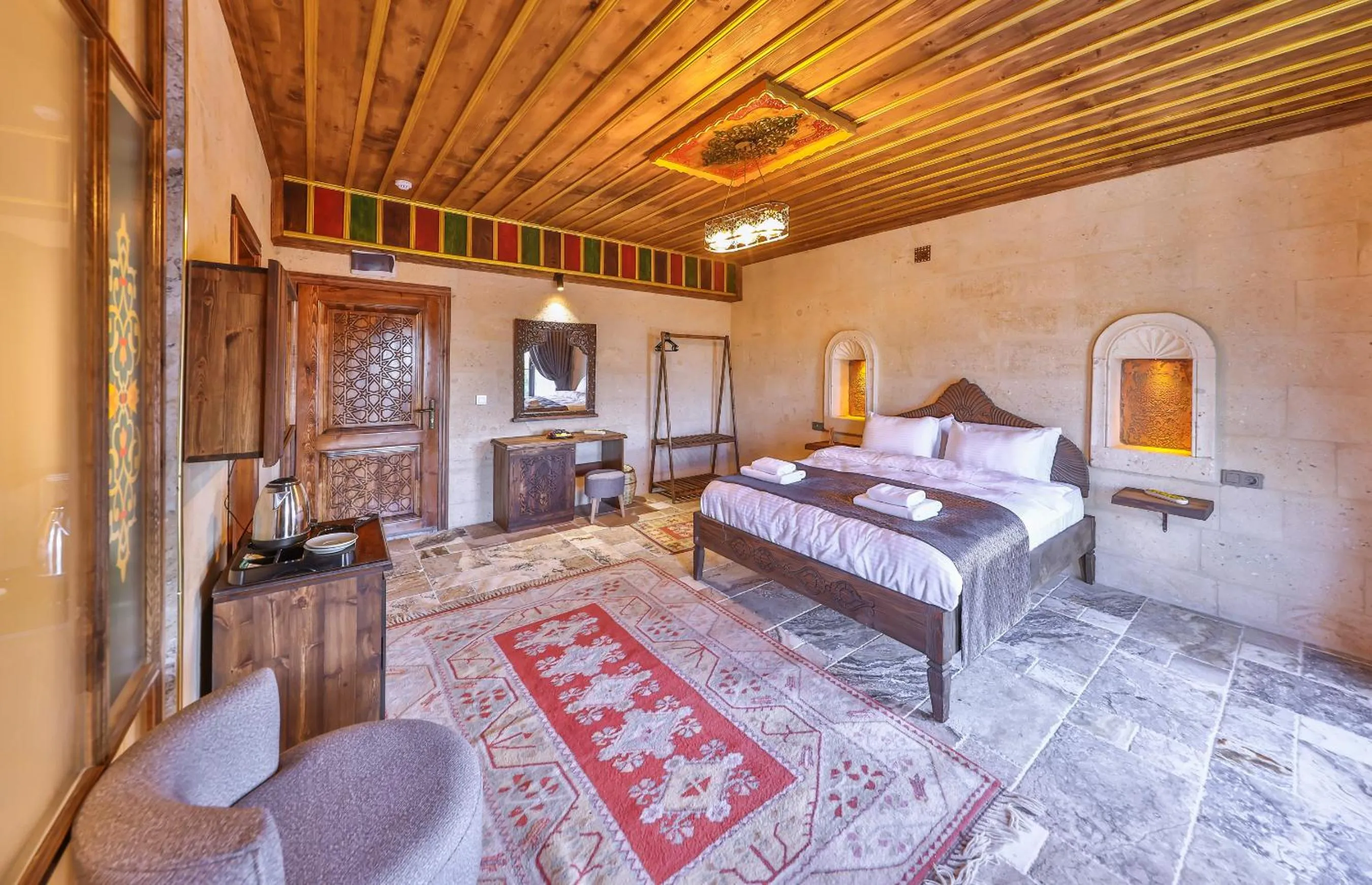 Bed in Noble Crown Stone House Cappadocia