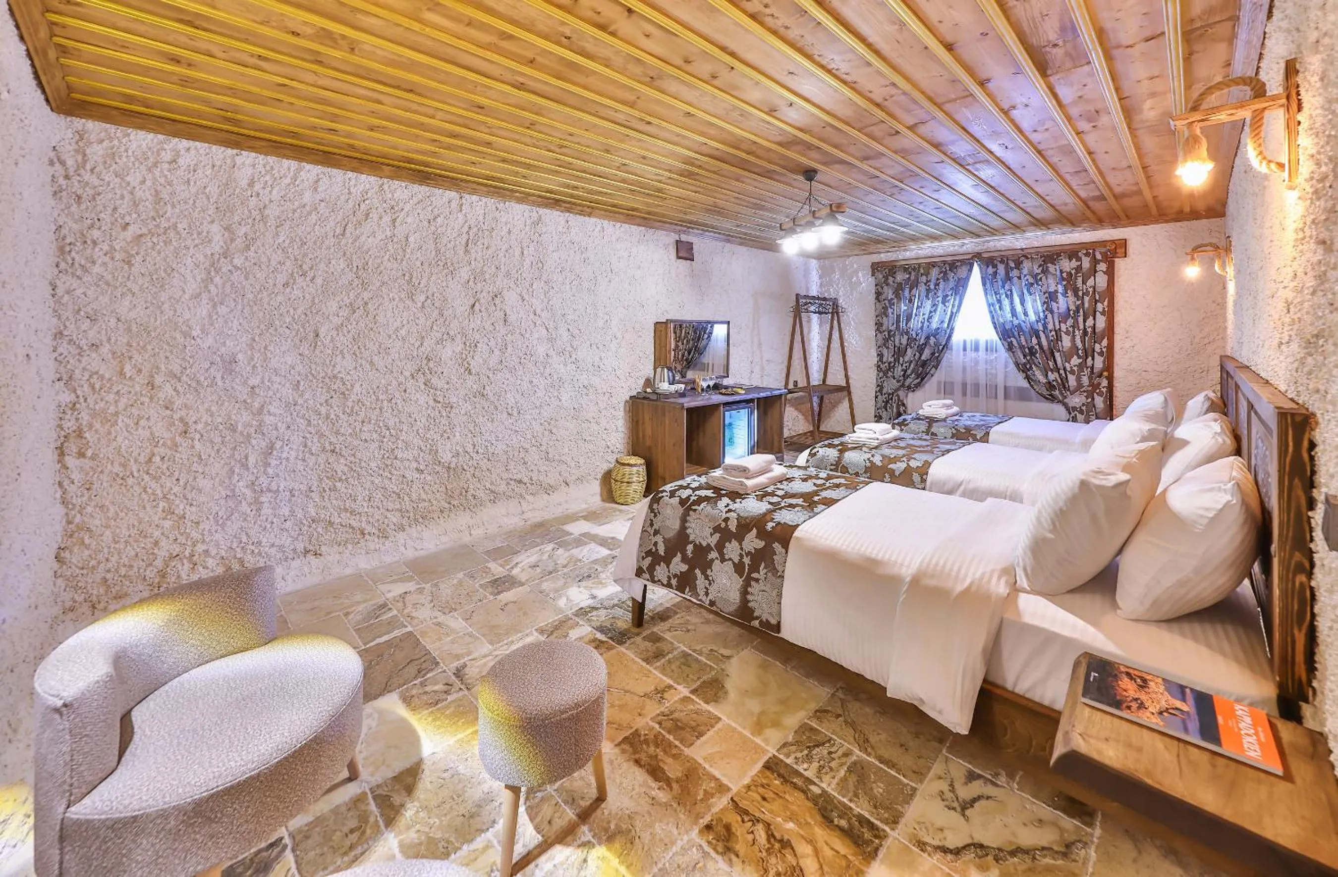 Bed in Noble Crown Stone House Cappadocia