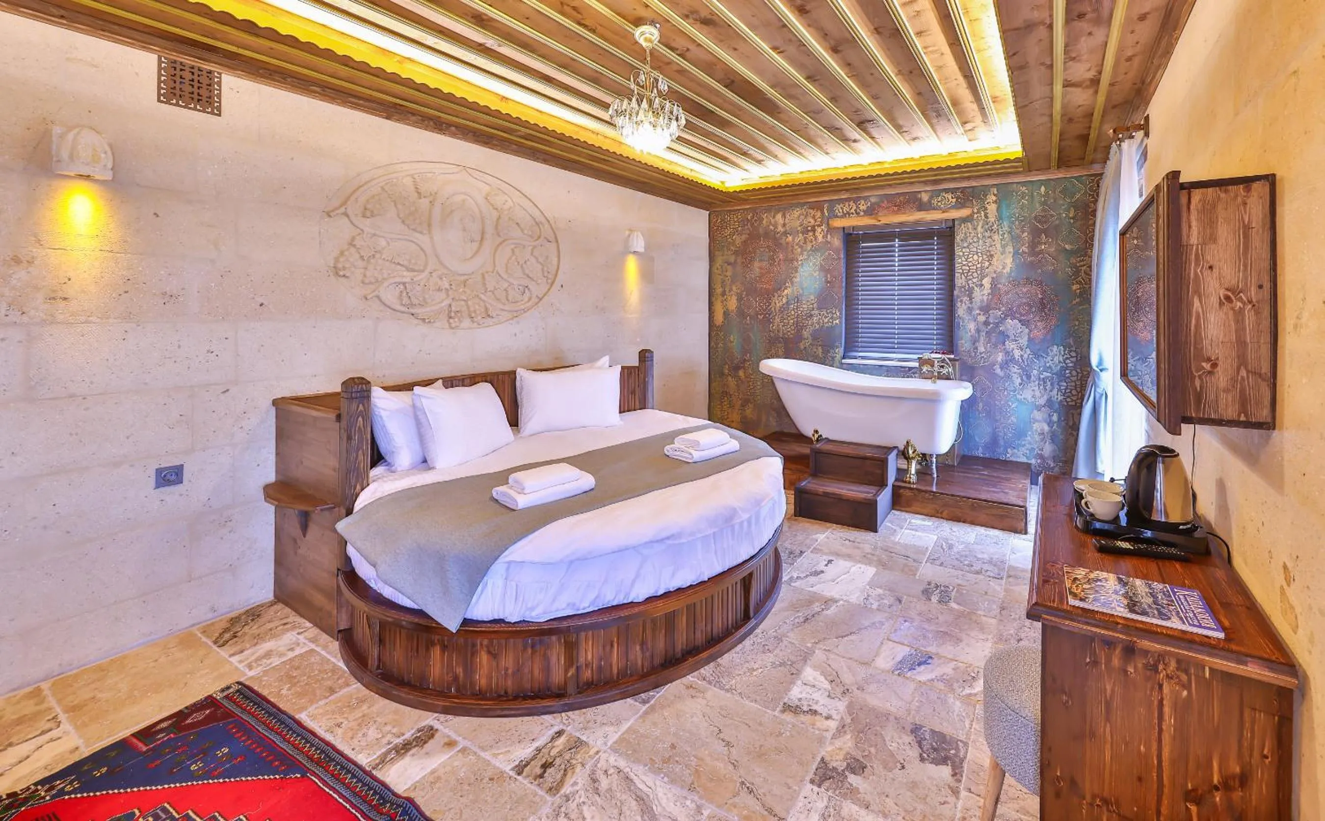 Bed in Noble Crown Stone House Cappadocia