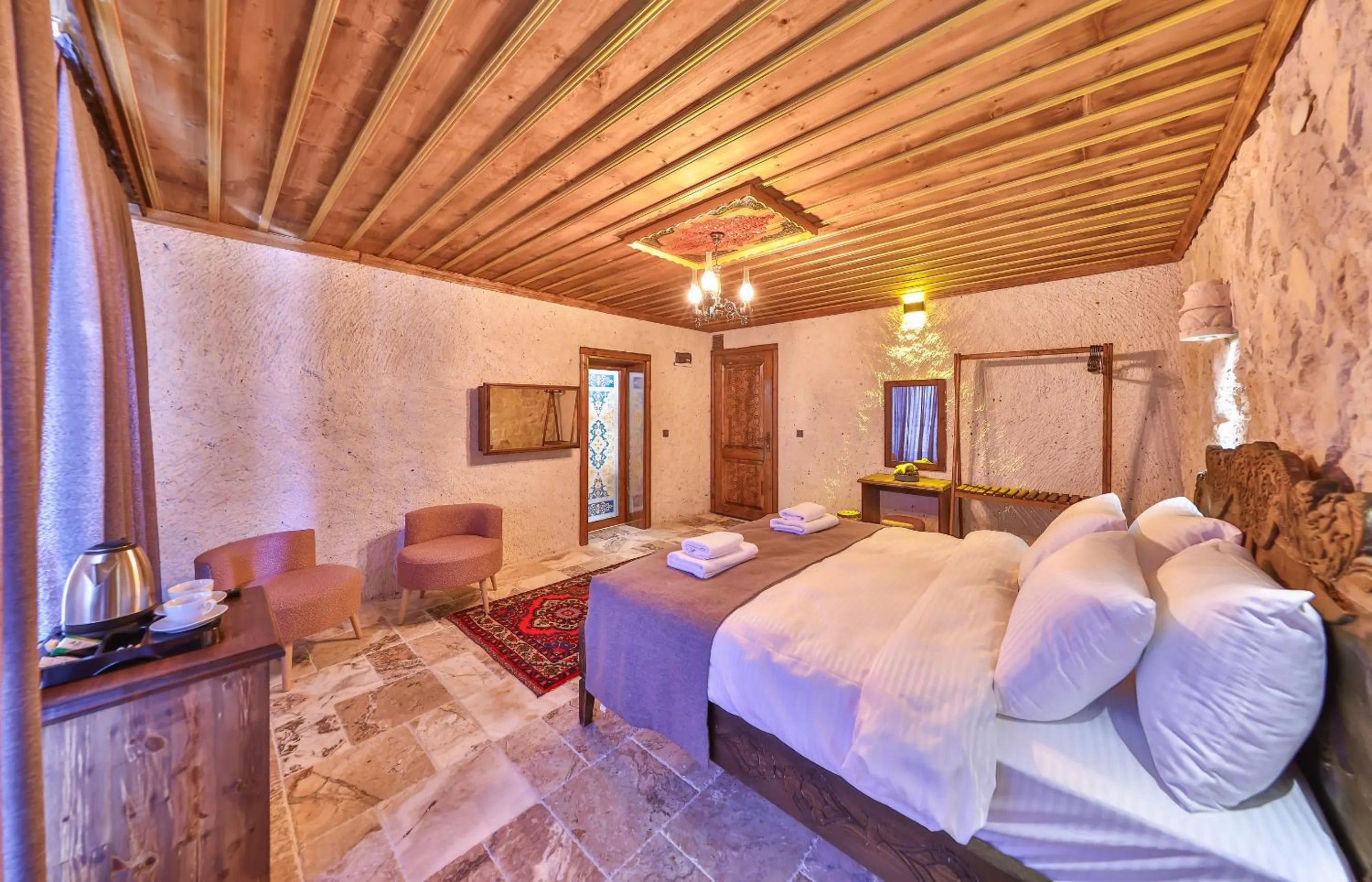 Bed in Noble Crown Stone House Cappadocia