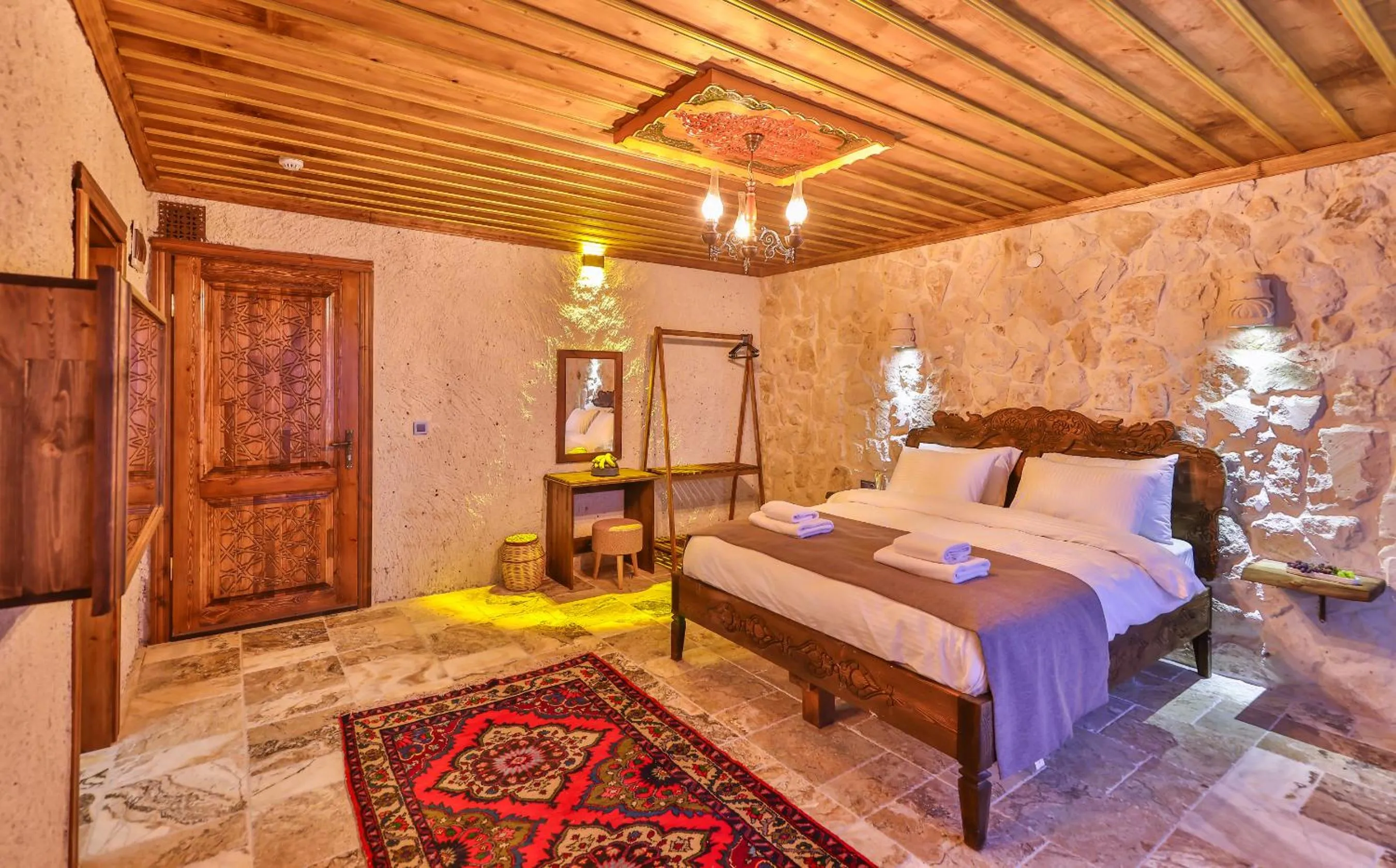 Bed in Noble Crown Stone House Cappadocia