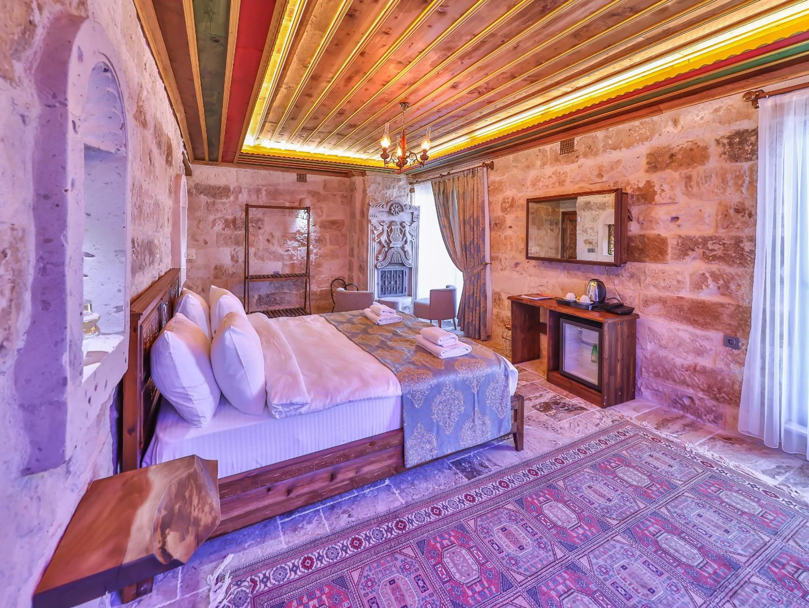 Bed in Noble Crown Stone House Cappadocia