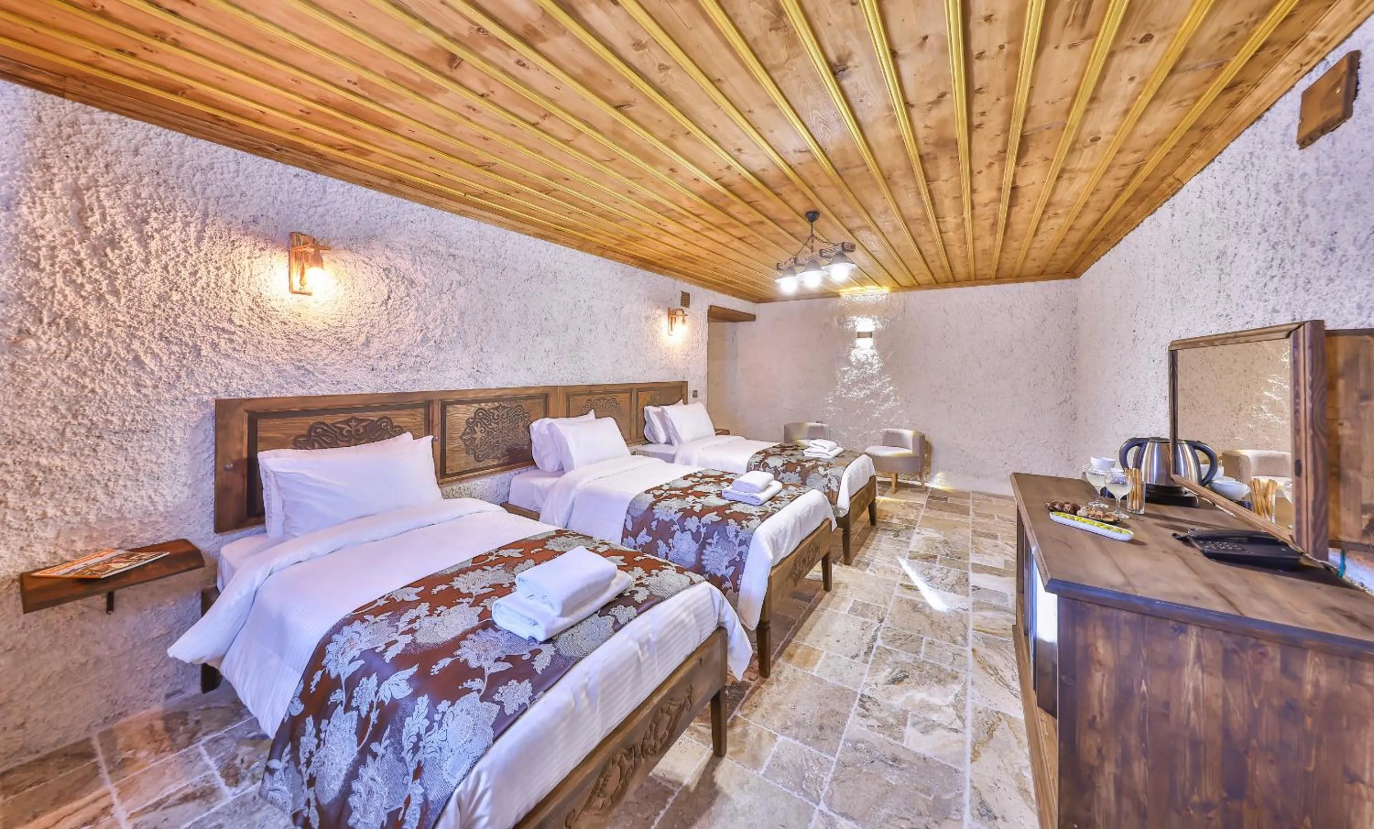 Bed in Noble Crown Stone House Cappadocia