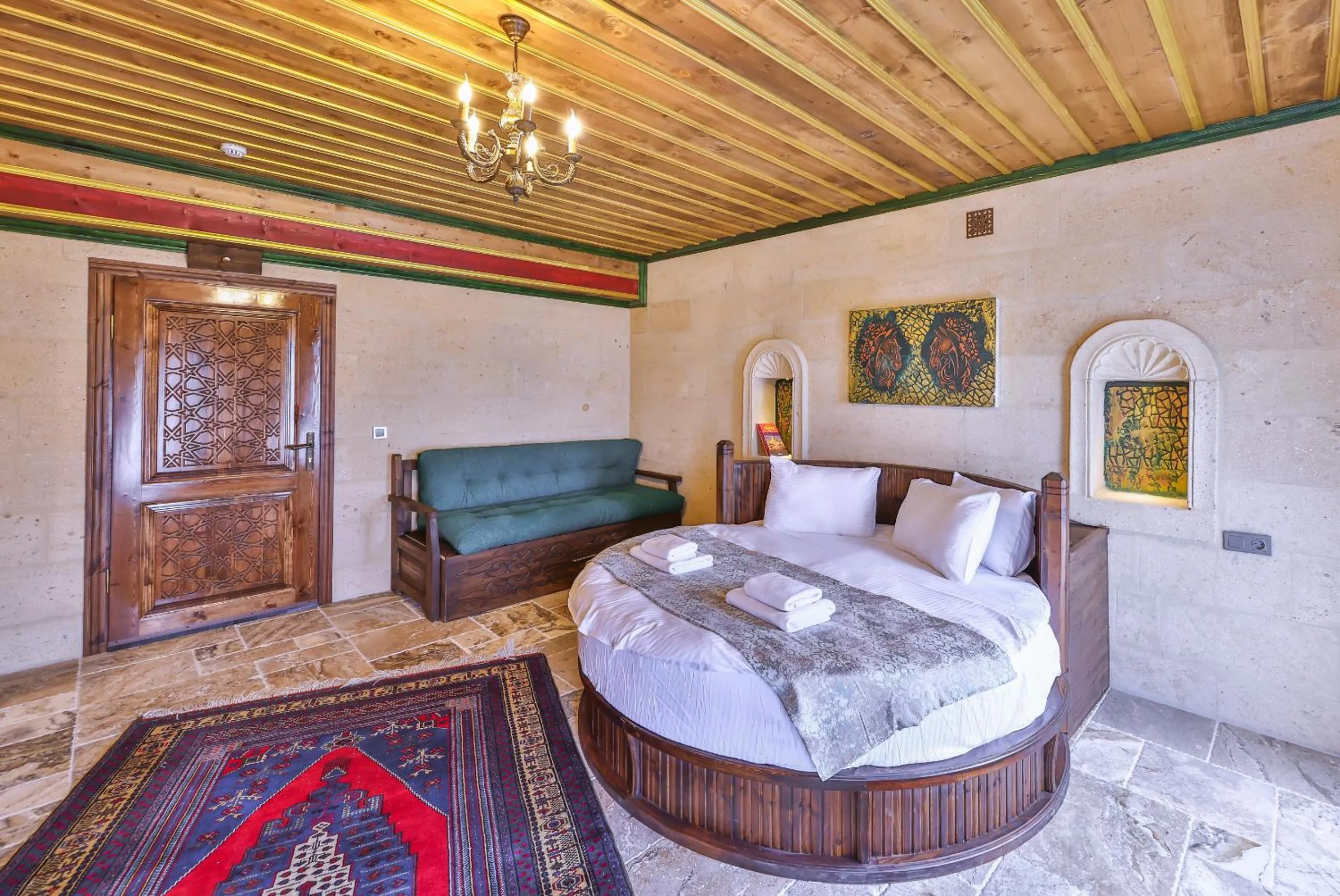 Bed in Noble Crown Stone House Cappadocia