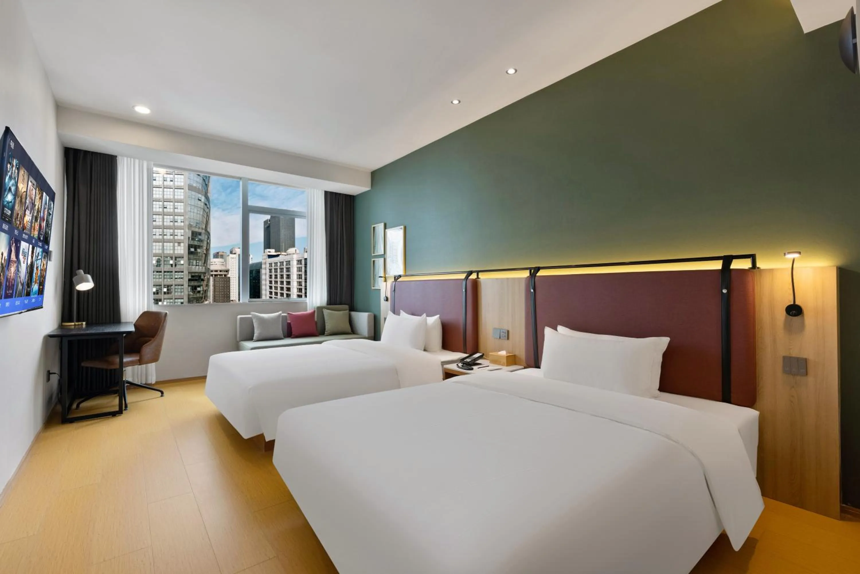 Bed in Campanile Chongqing Jiefangbei Pedestrian Street Hongya Cave