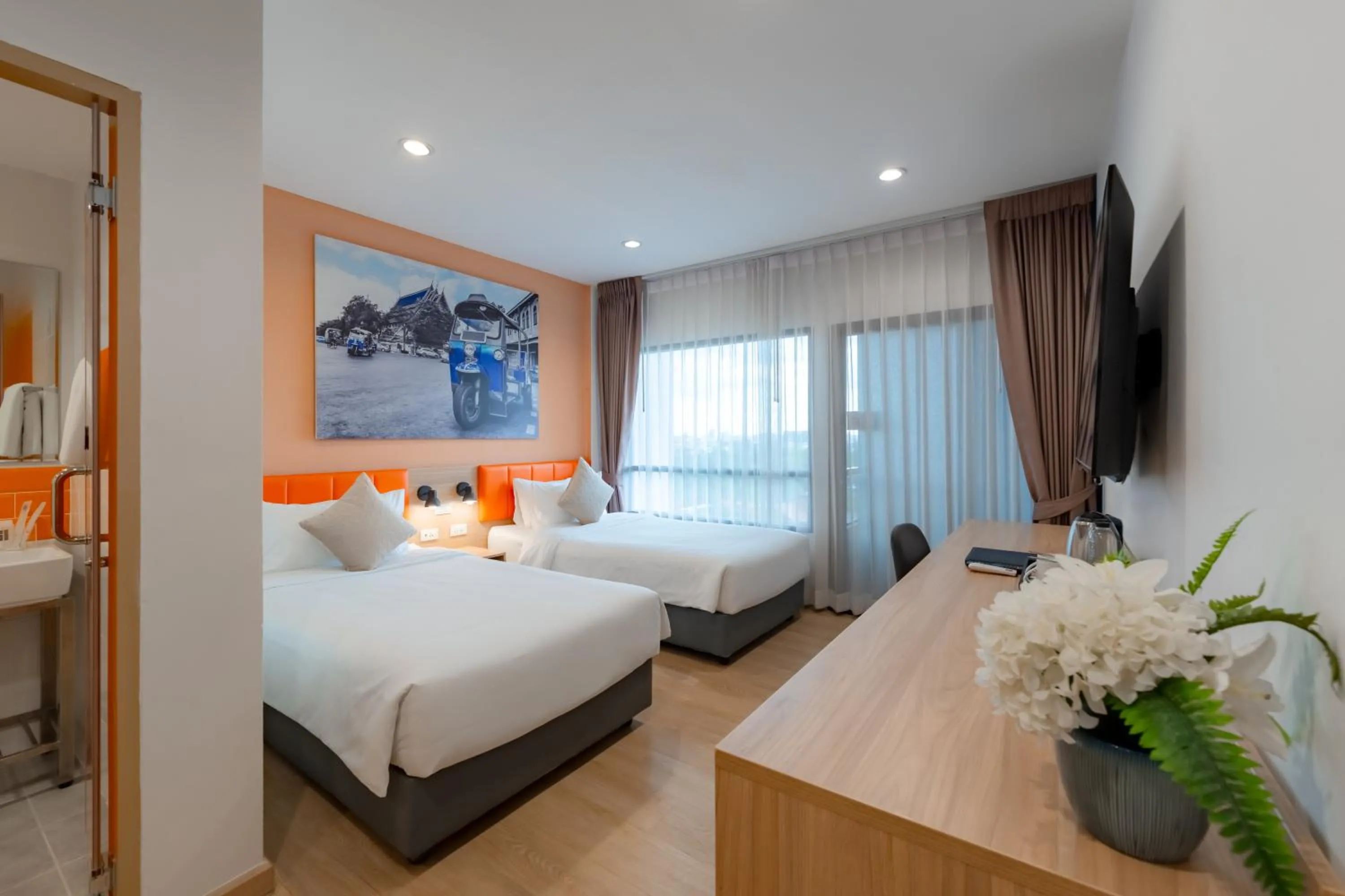 Bedroom, Bed in Moji Don Mueang Airport Hotel - Bangkok