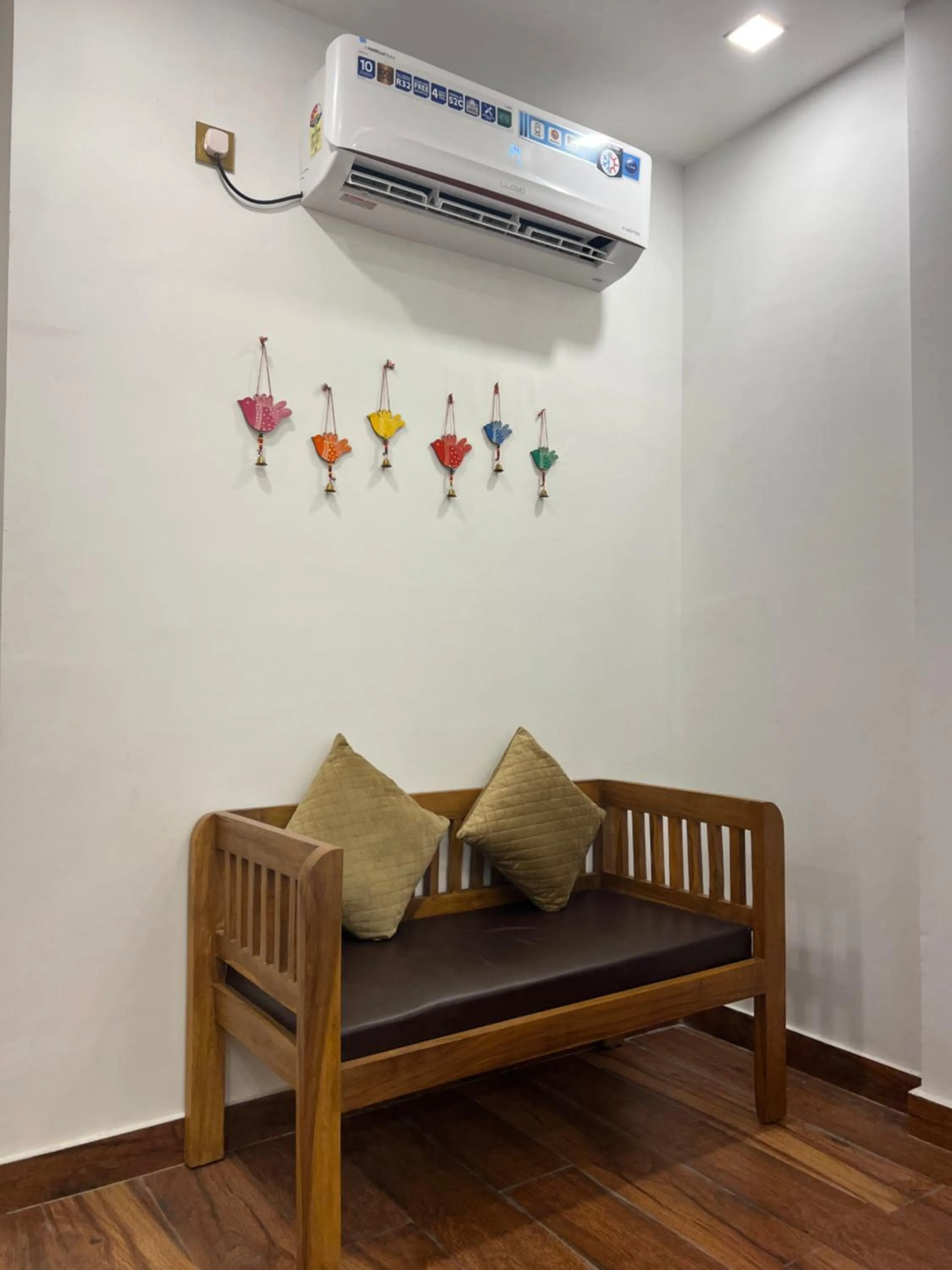 Seating area in The Shalam Resort श्रीकृष्ण शरणं मम