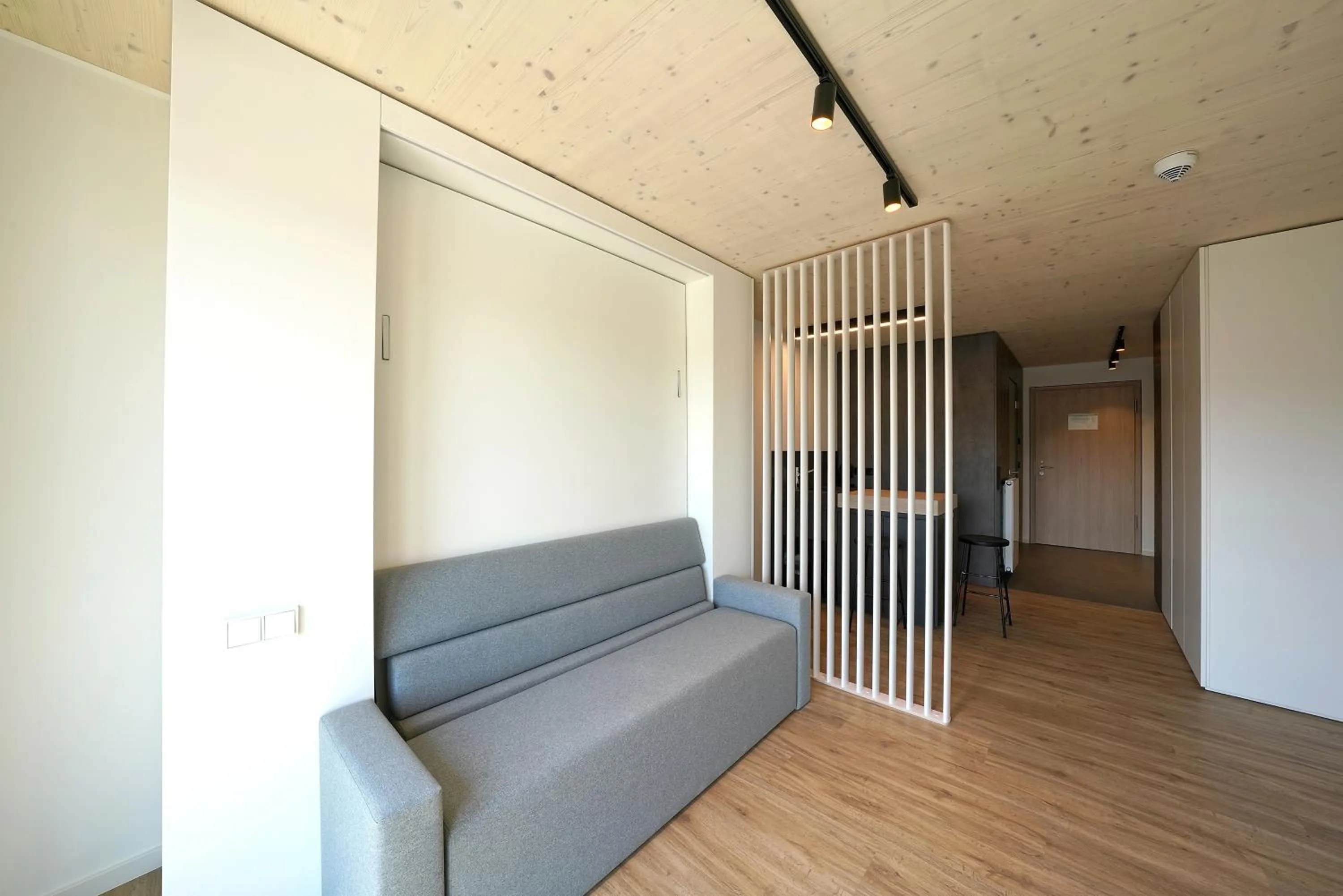 Seating area in Timber One Boardinghouse Dorfen