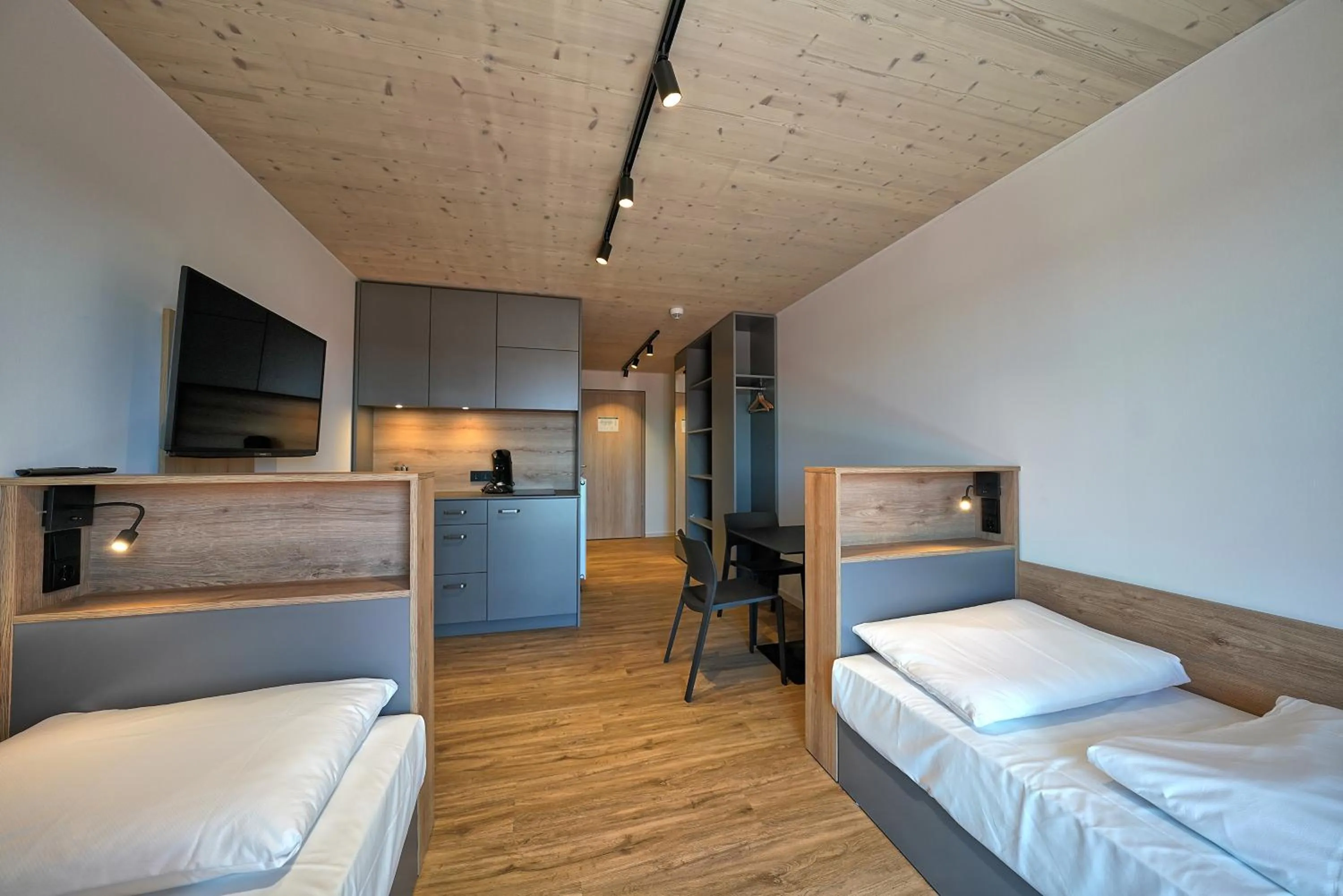 Photo of the whole room, Bed in Timber One Boardinghouse Dorfen