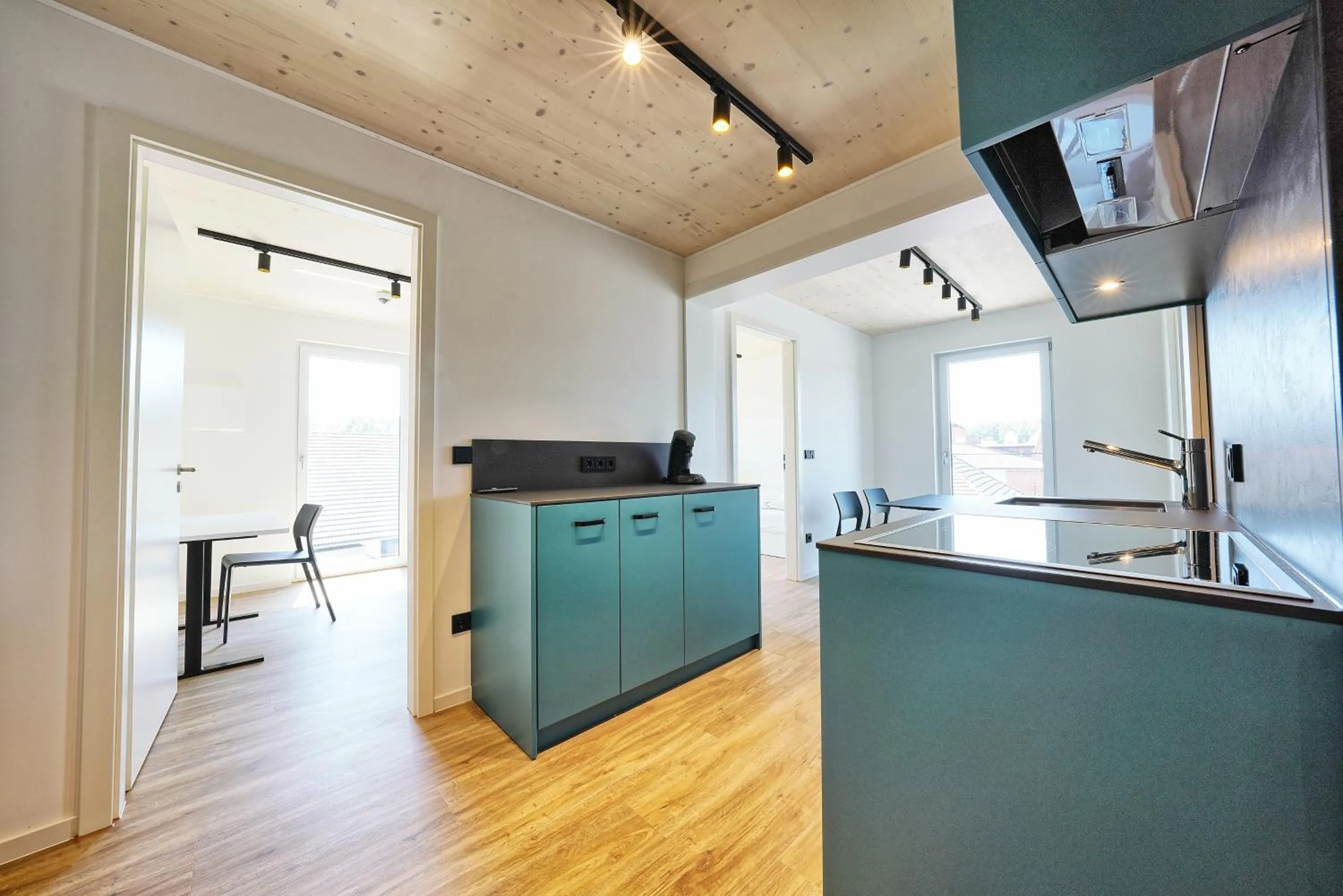 Kitchen or kitchenette in Timber One Boardinghouse Dorfen