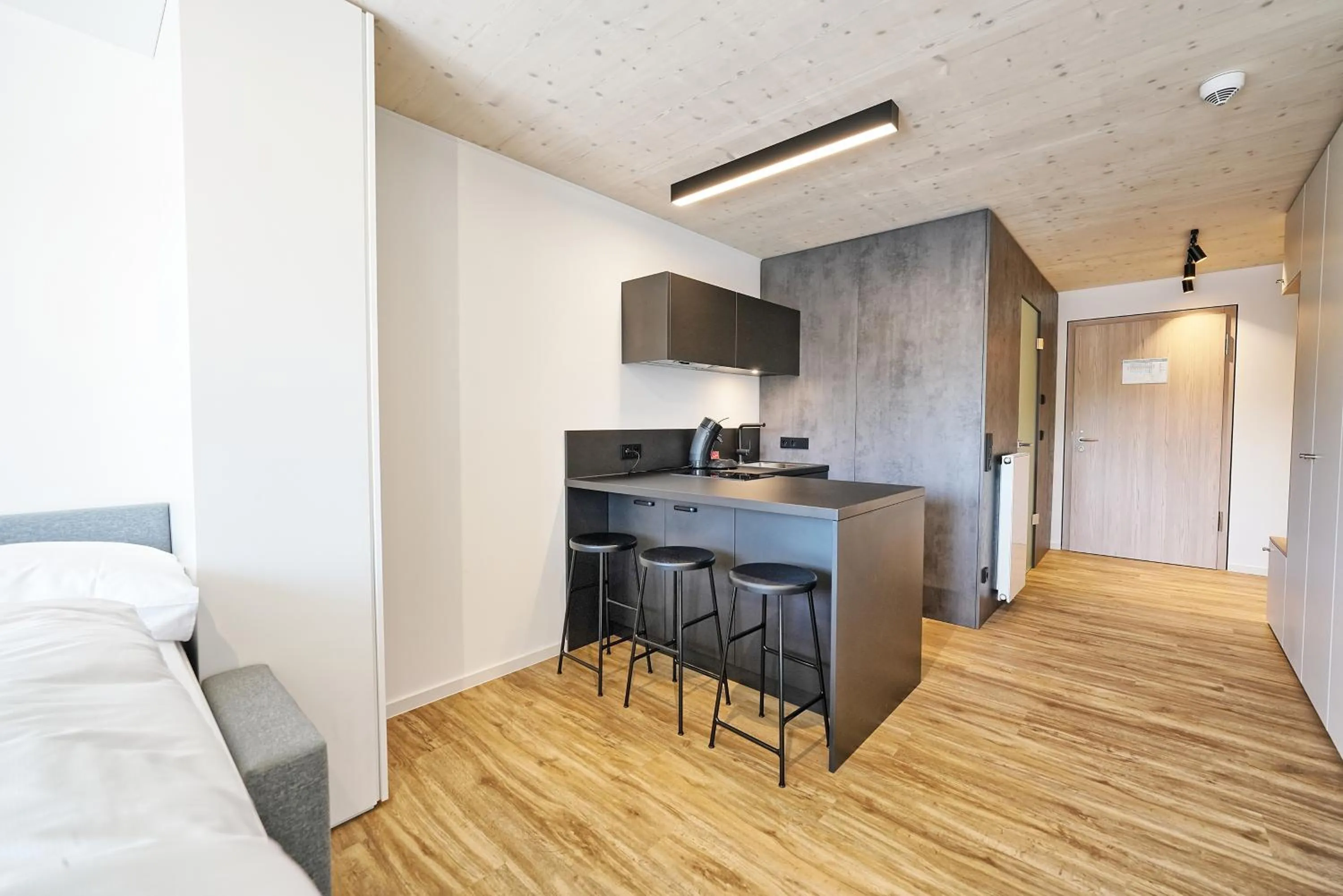 Kitchen or kitchenette in Timber One Boardinghouse Dorfen