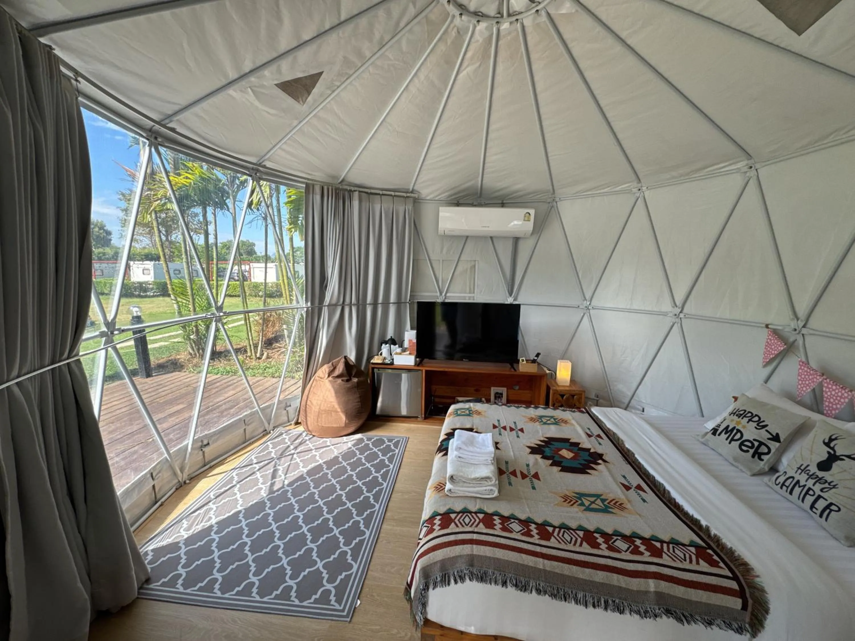 Bed in The Campster Kanchanaburi