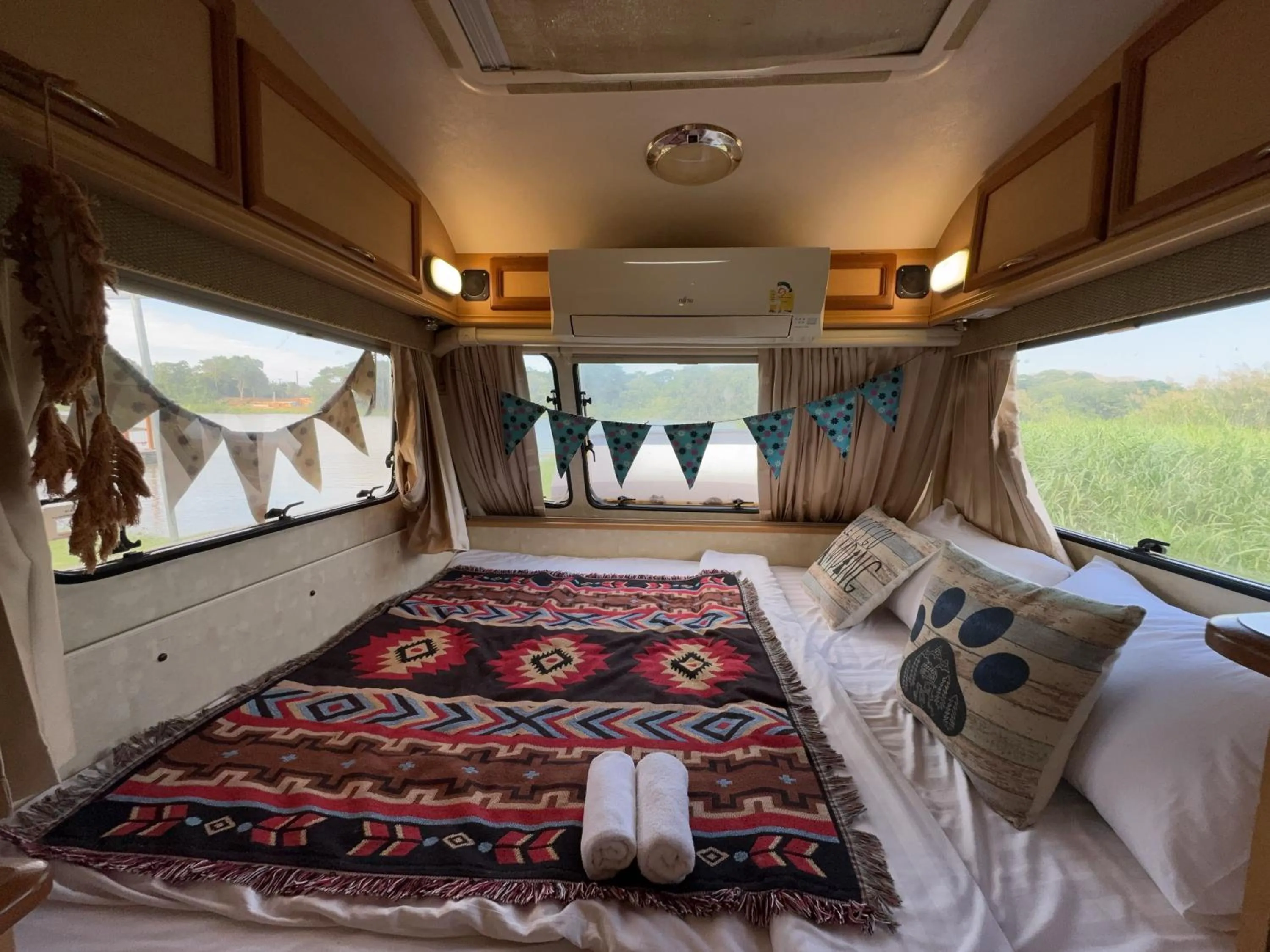 Bed in The Campster Kanchanaburi