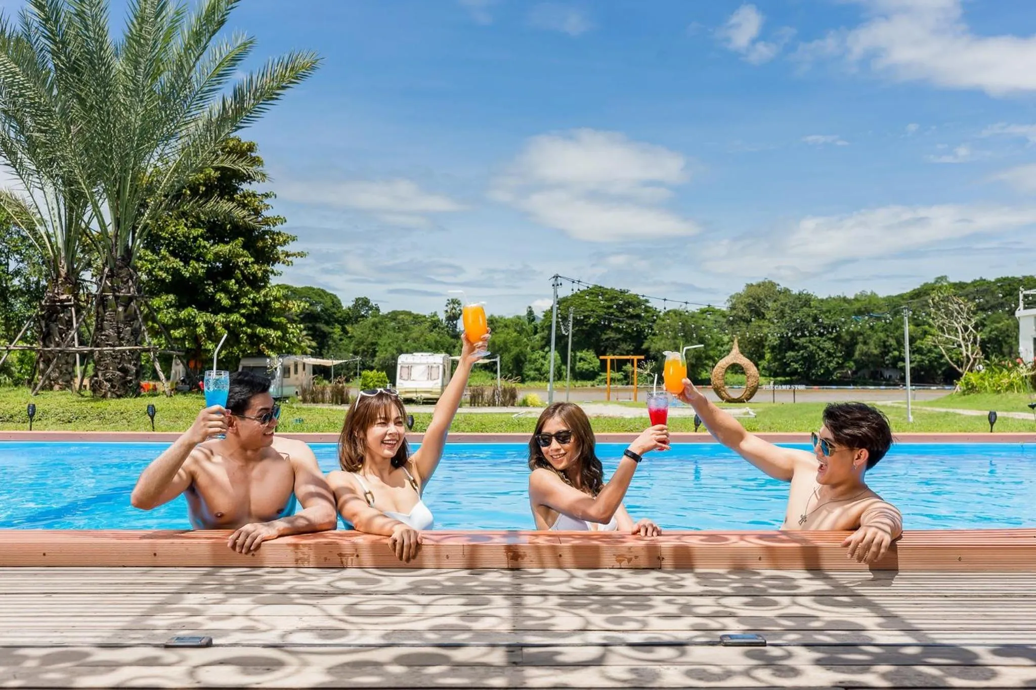 Swimming pool in The Campster Kanchanaburi