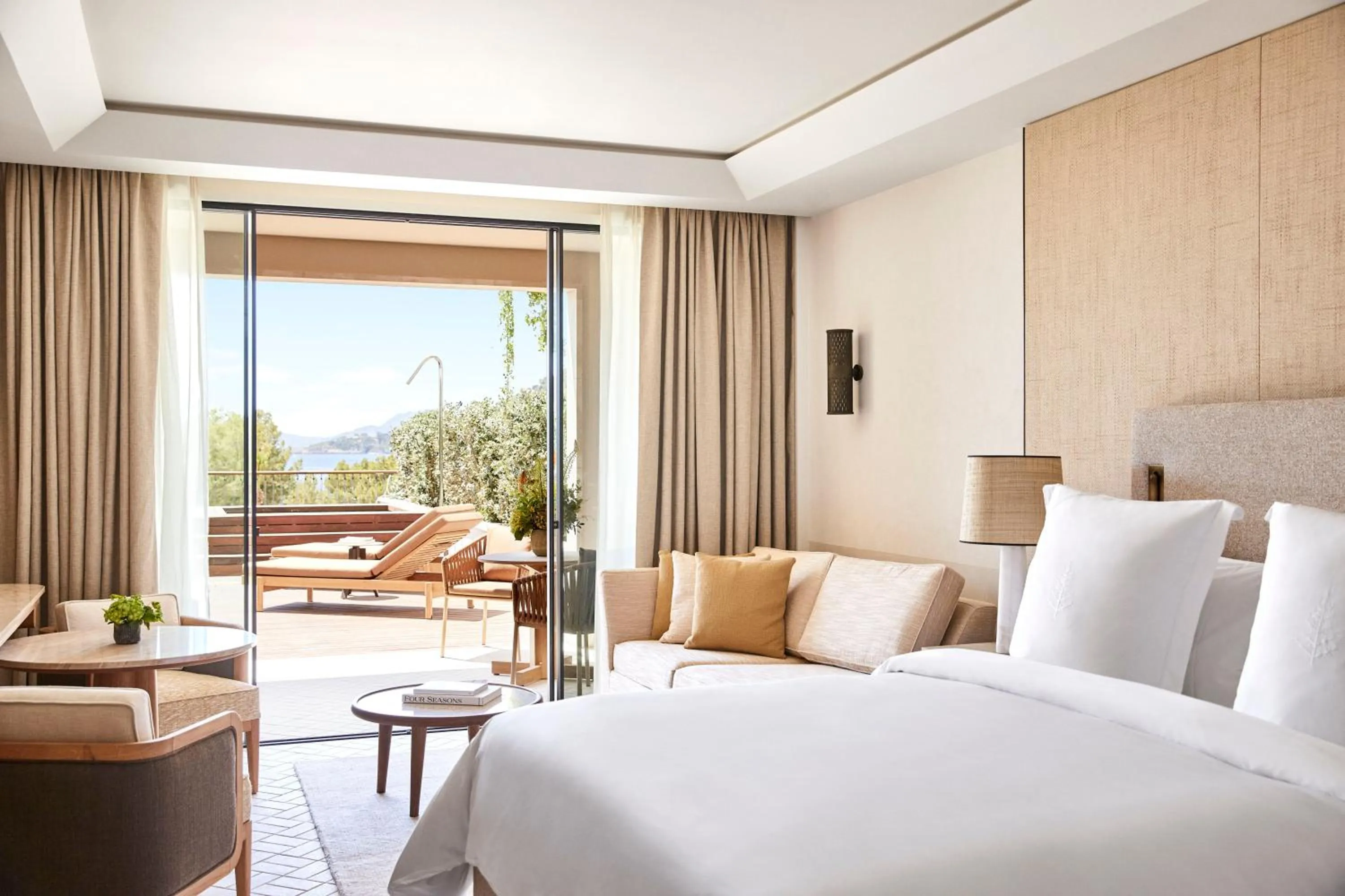 View (from property/room), Bed in Four Seasons Resort Mallorca at Formentor
