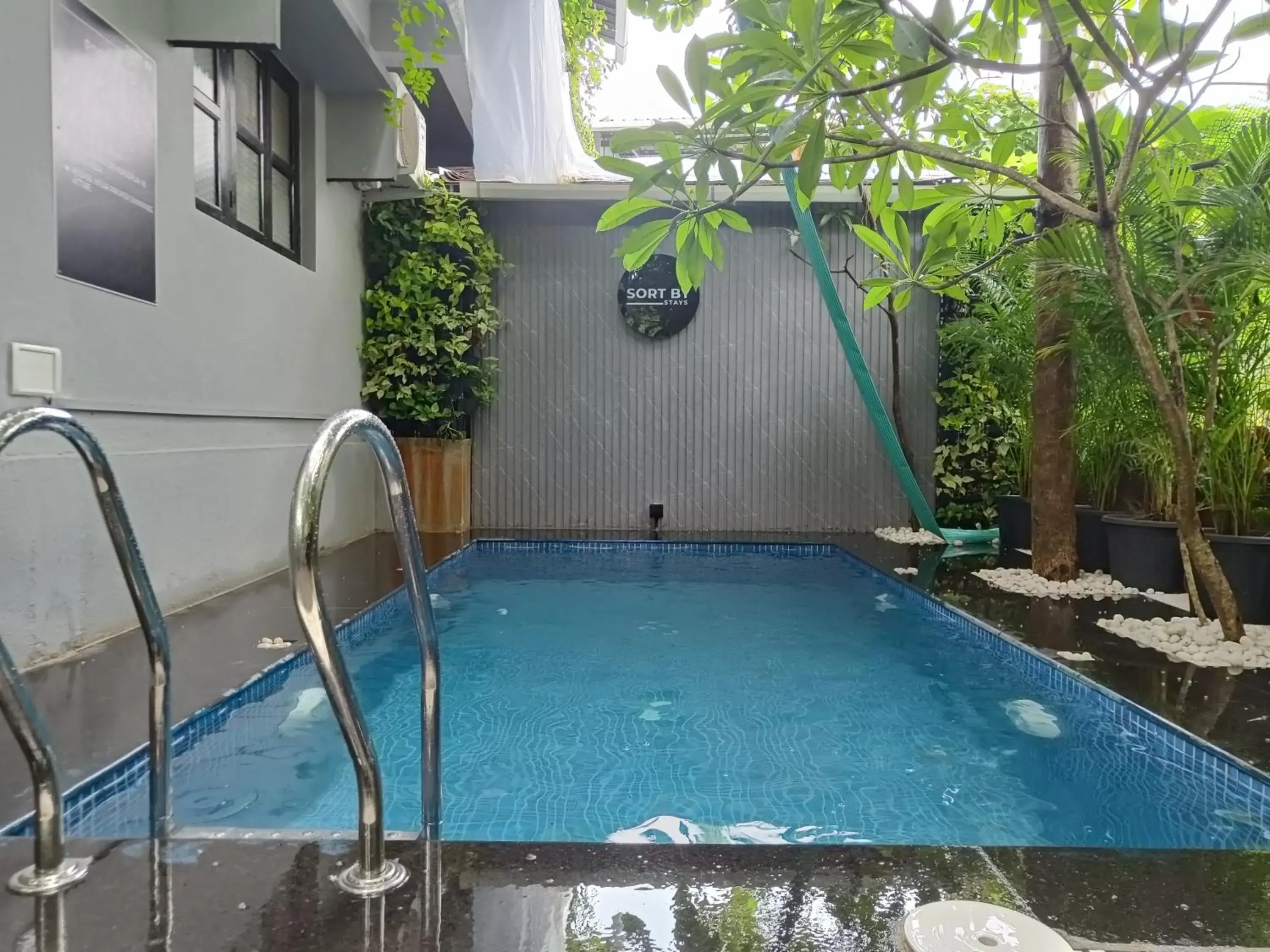 Pool view in Sort By Stays, Grand Peddem, Anjuna Pool view in Sort By Stays, Grand Peddem, Anjuna