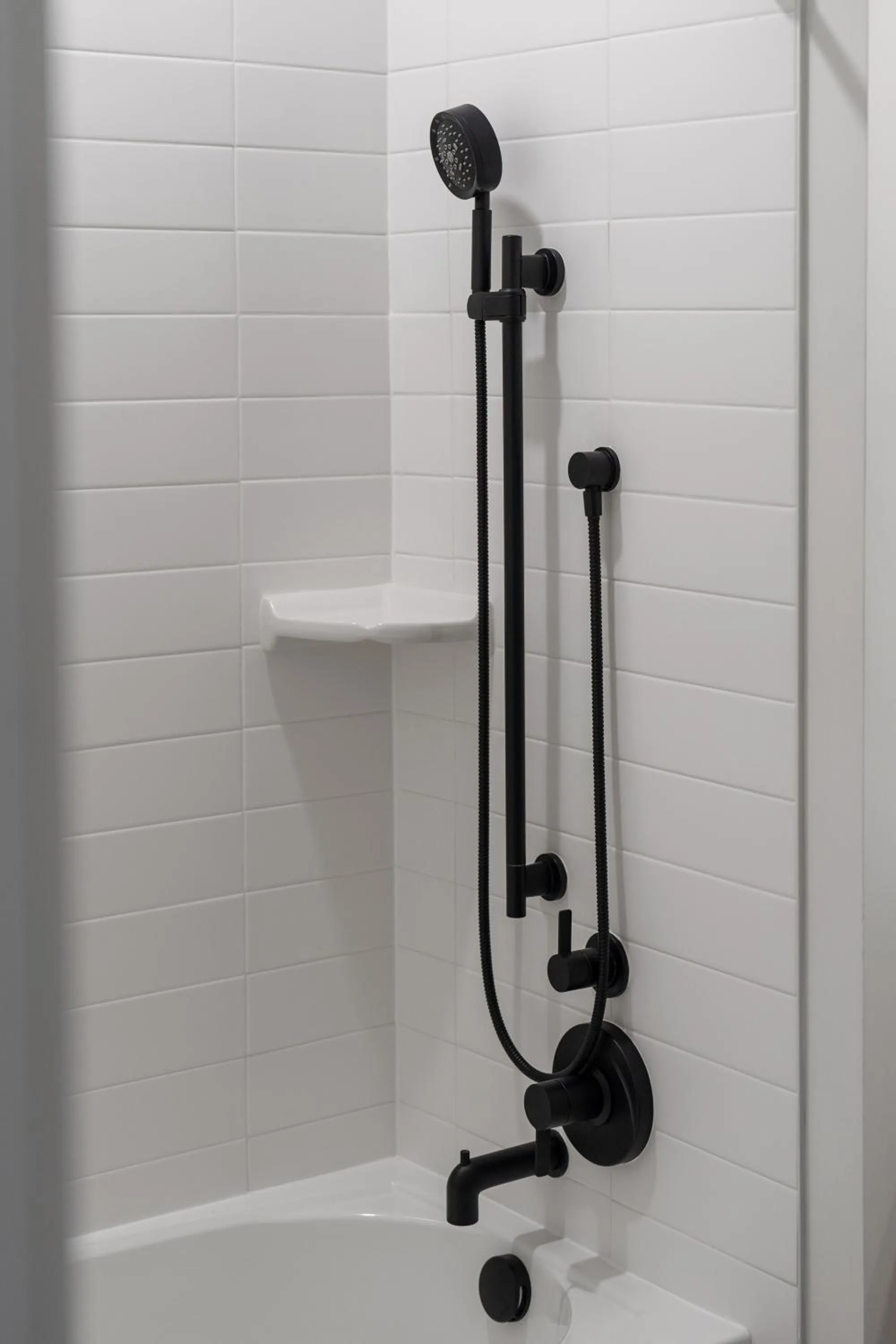 Shower in Luxury Apartments by Hyatus at The Asher