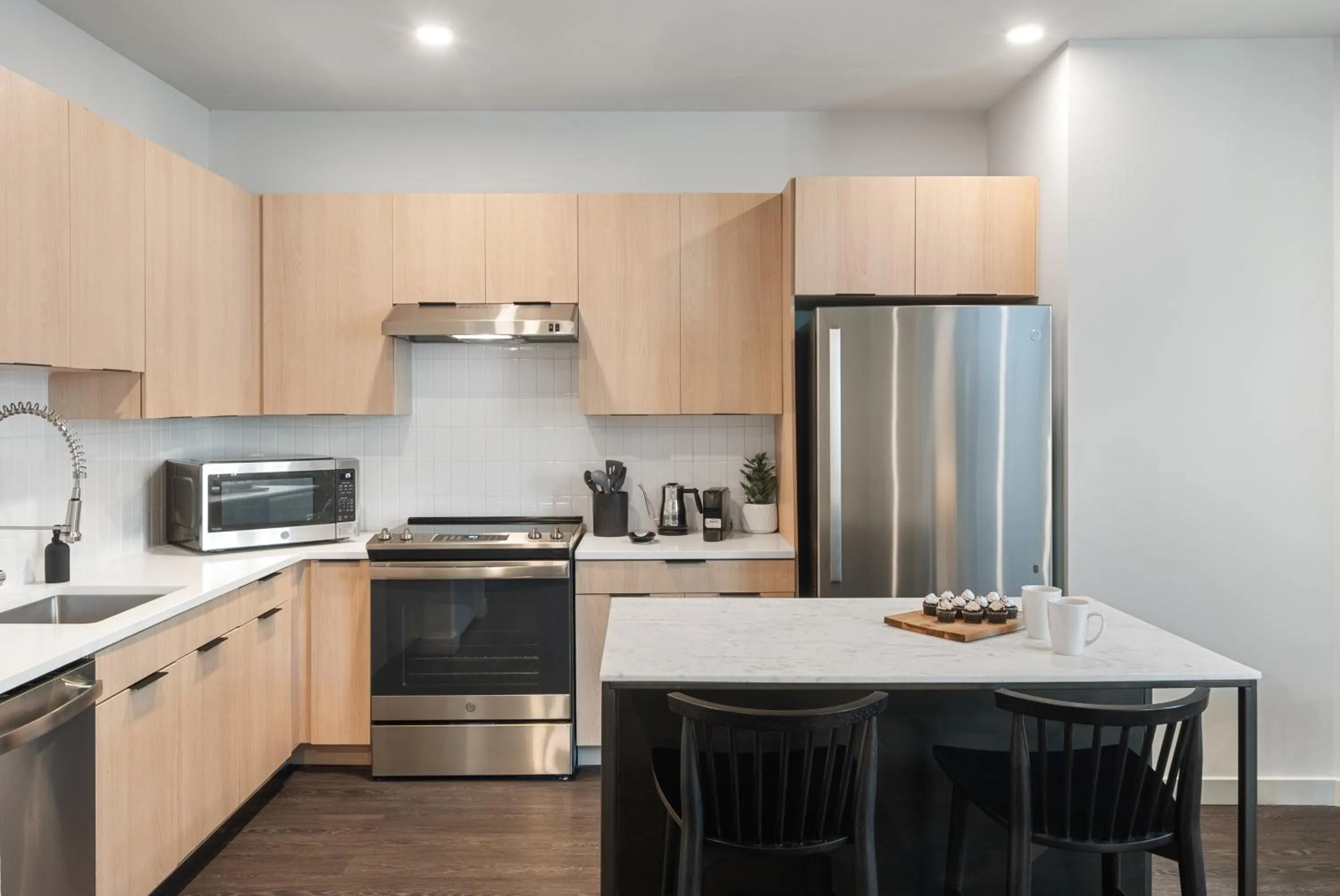 microwave in Luxury Apartments by Hyatus at The Asher