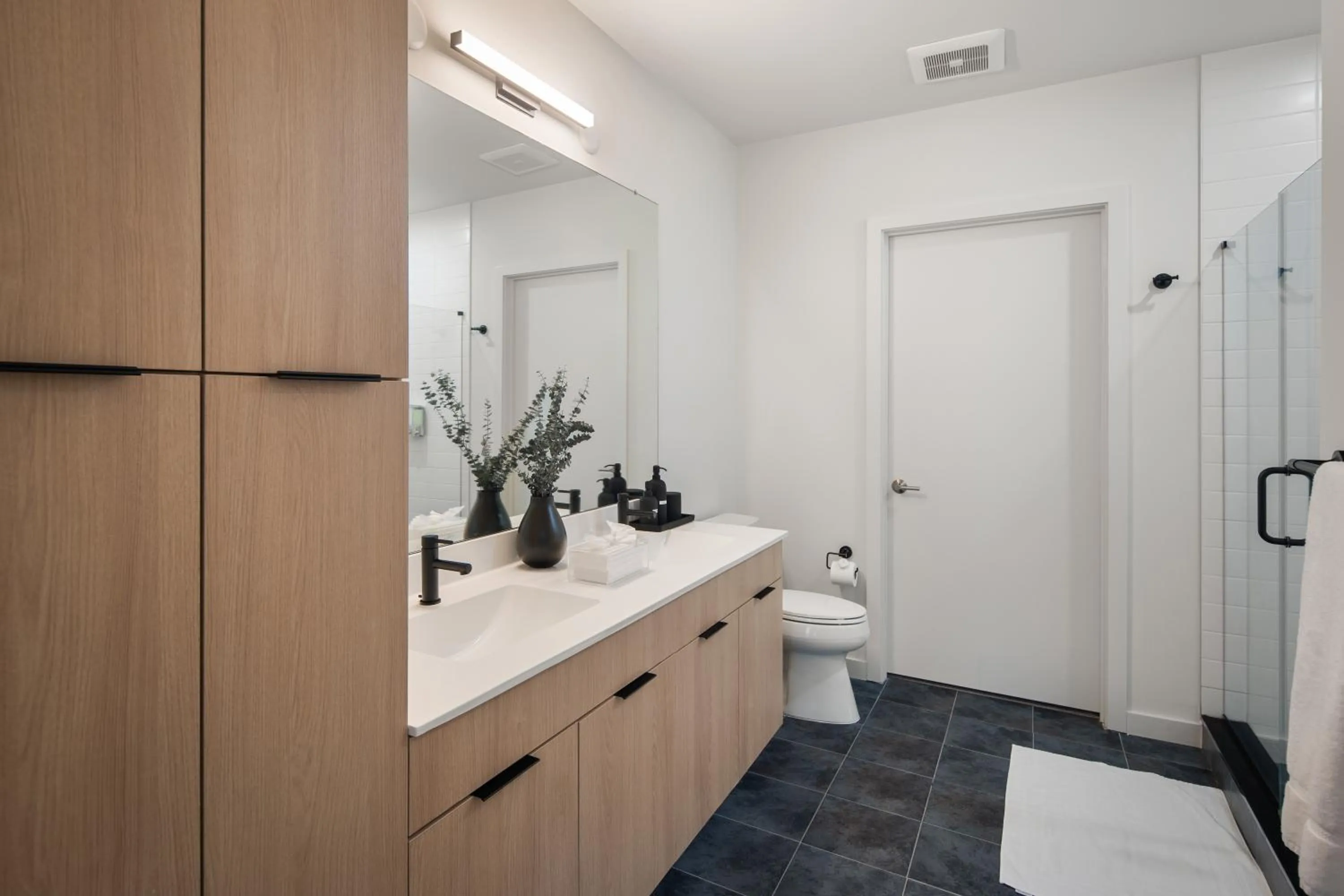 Shower in Luxury Apartments by Hyatus at The Asher