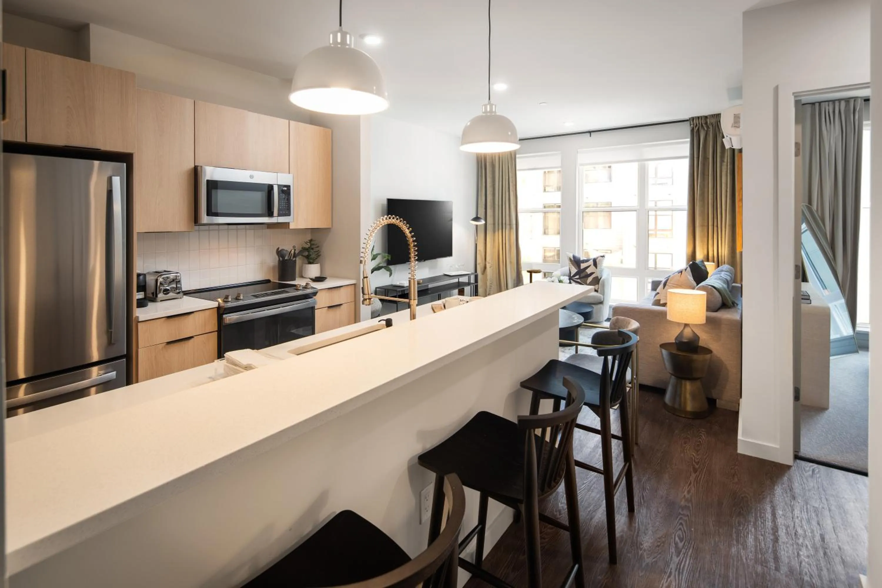 Seating area in Luxury Apartments by Hyatus at The Asher