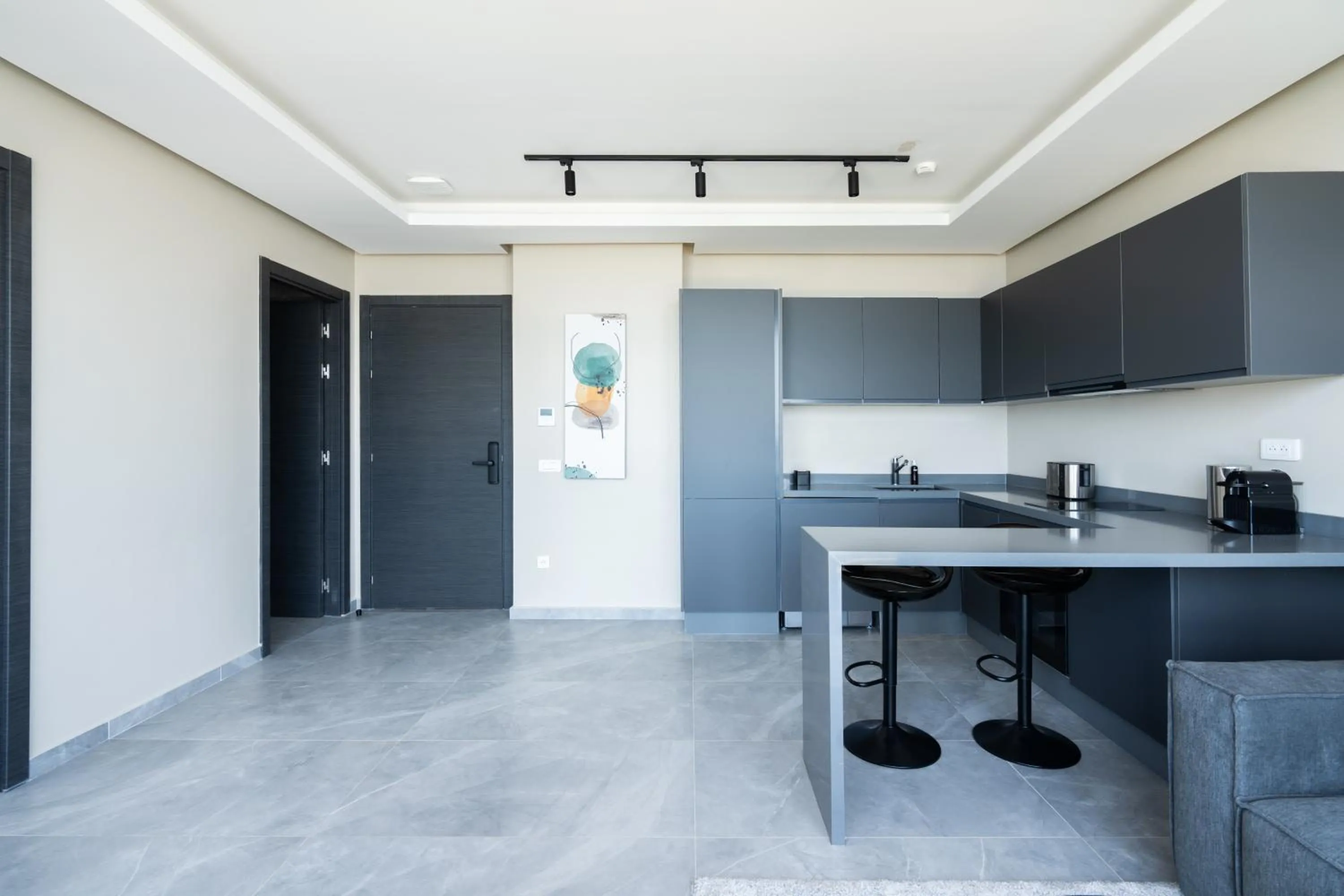 Kitchen or kitchenette in Atlantic View Appart'Hotel