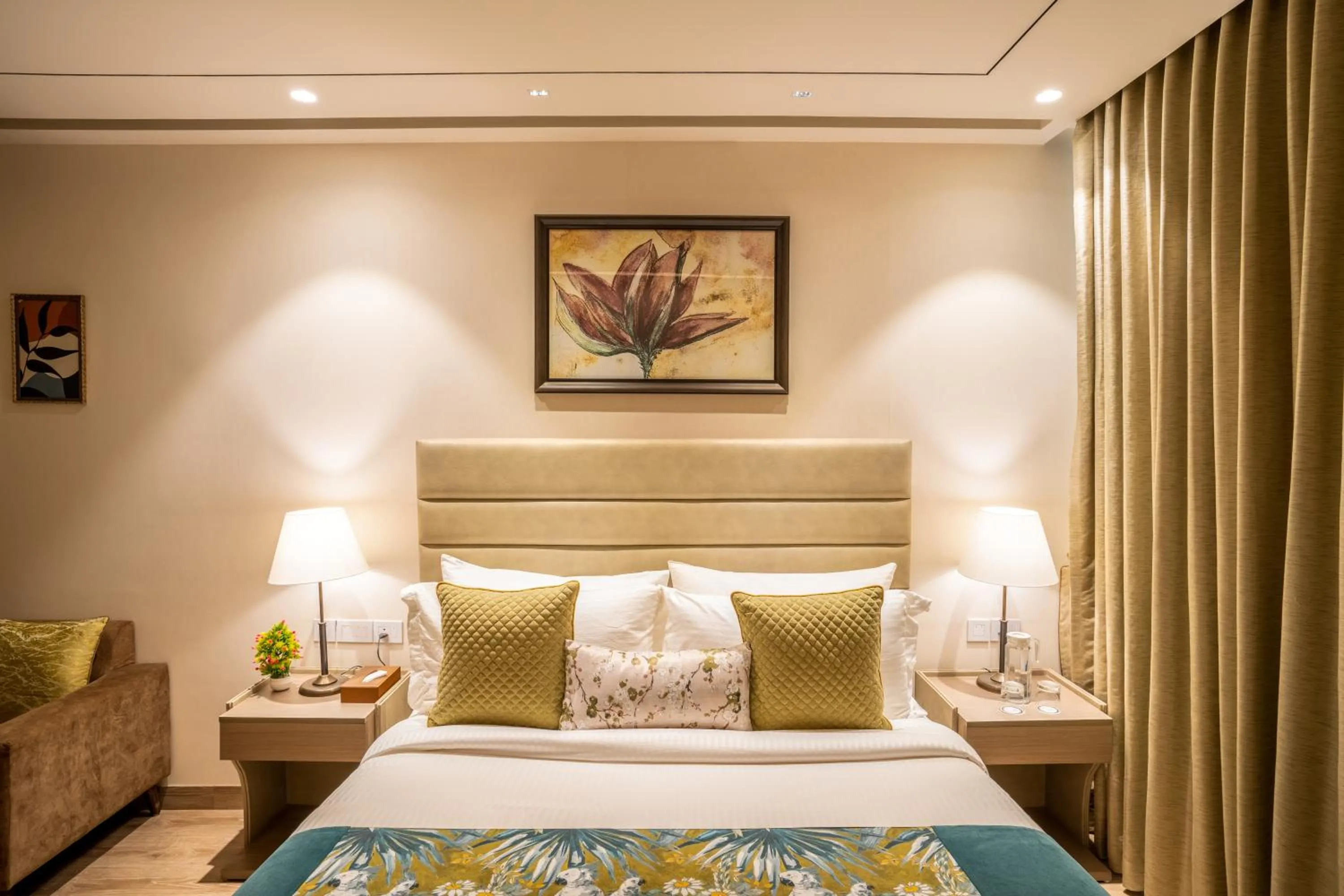 Bedroom, Bed in jüSTa Residences - AIPL Joy Street, Gurgaon