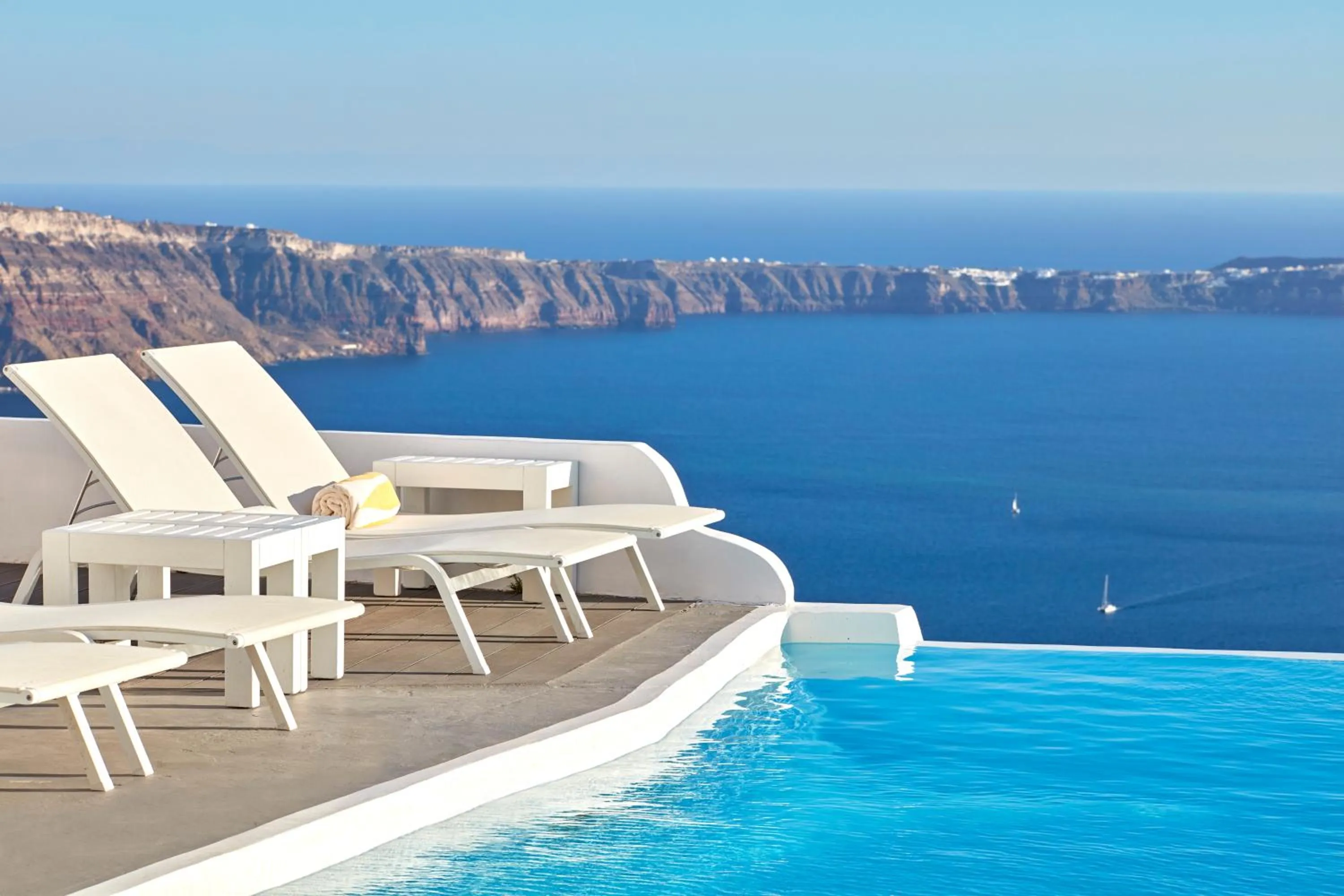 Swimming pool in Katikies Chromata Santorini - The Leading Hotels of the World