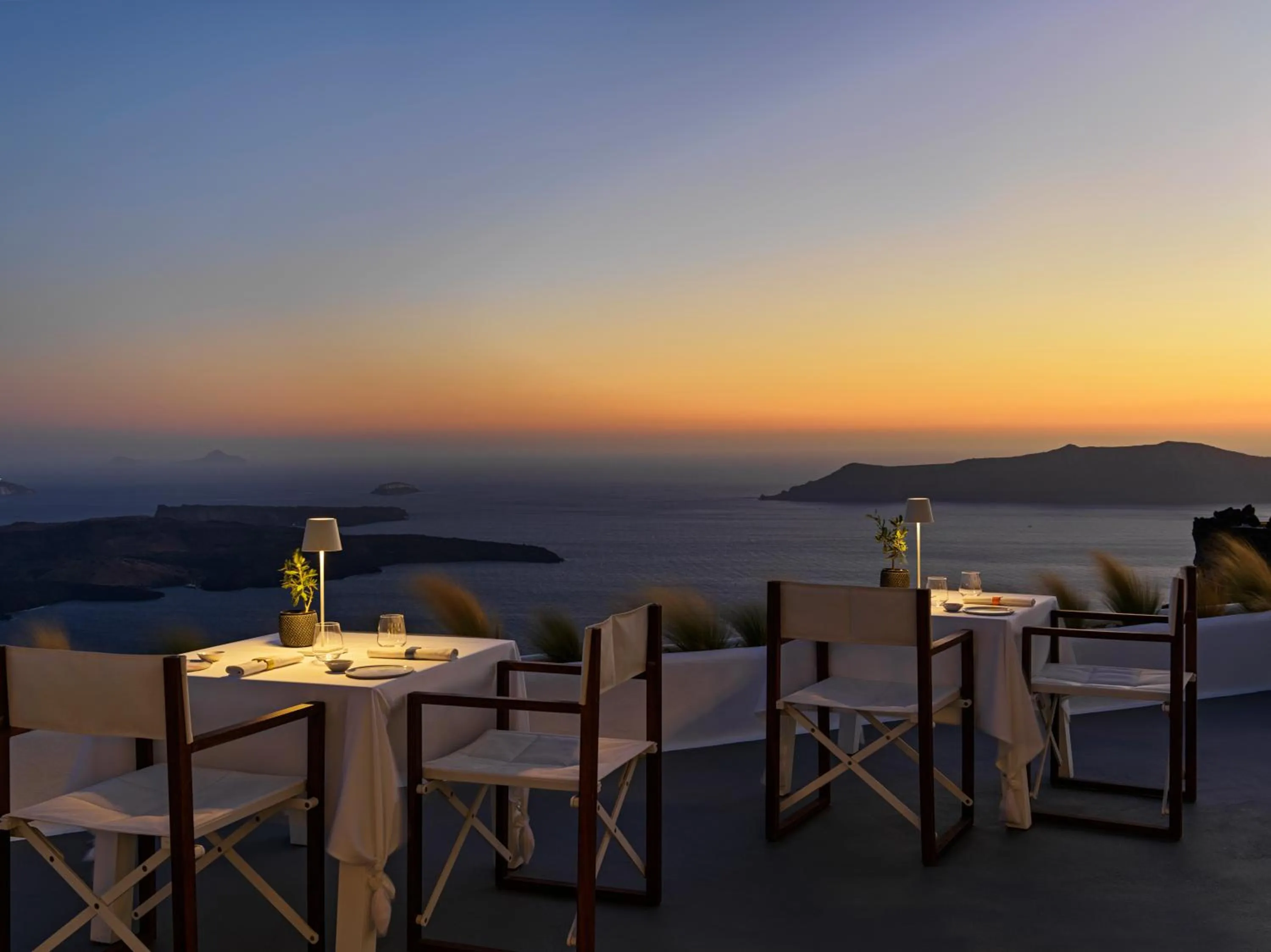 Sunset in Katikies Chromata Santorini - The Leading Hotels of the World