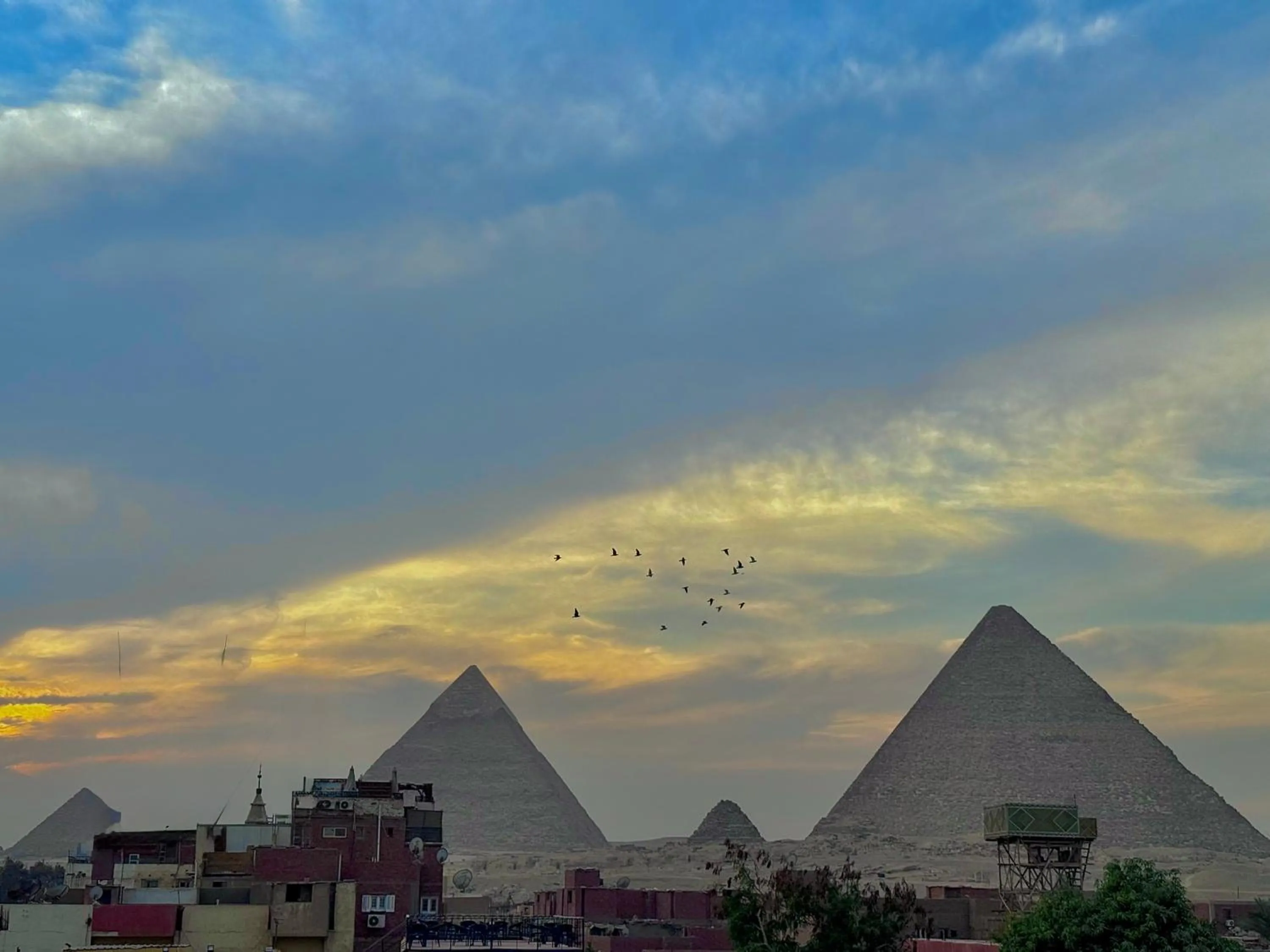 Sunset in Flower Pyramids Inn