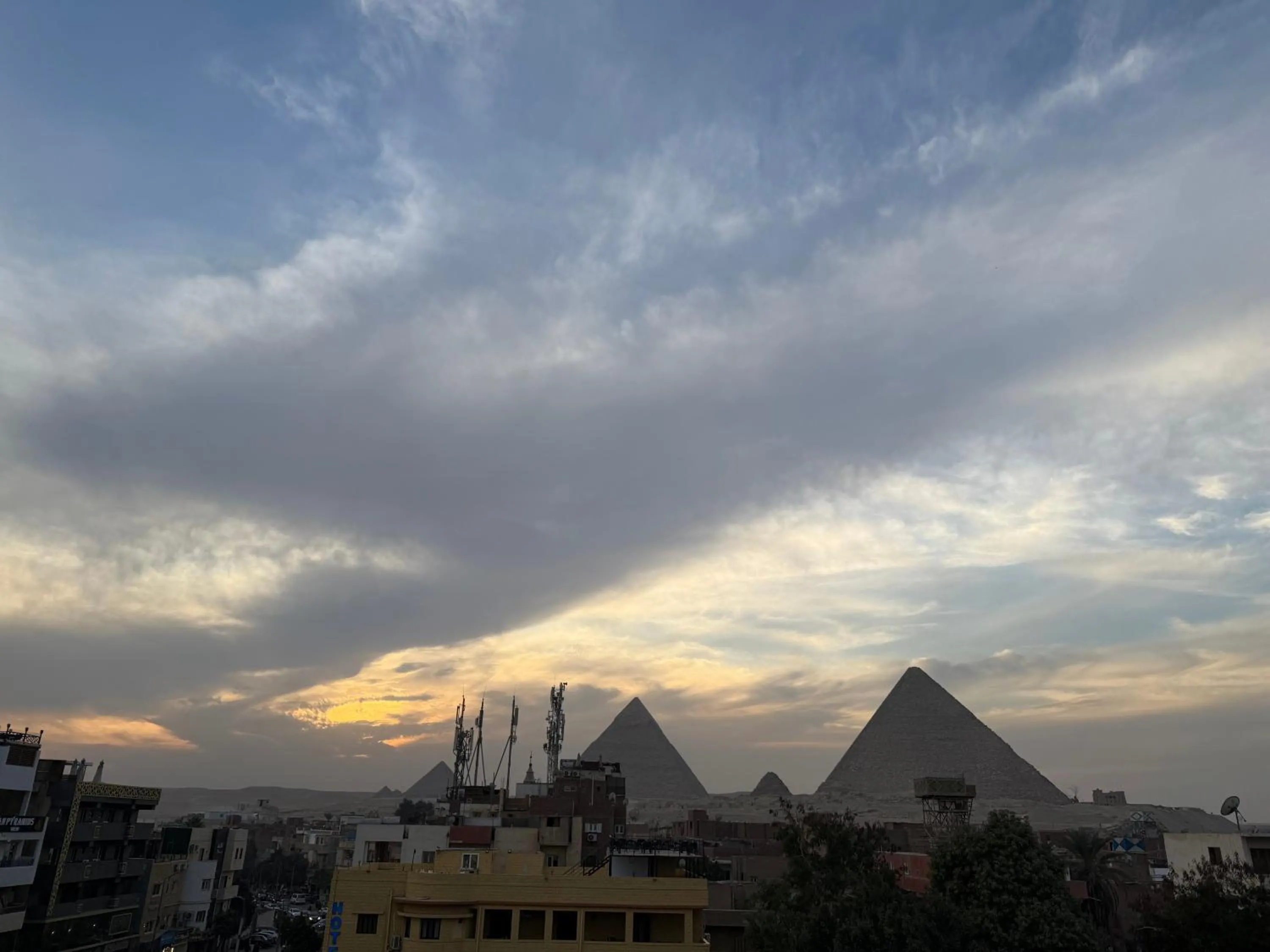 Sunset in Flower Pyramids Inn