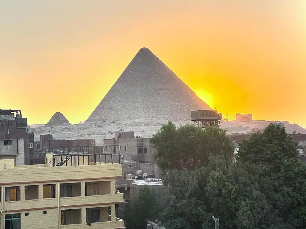 Sunset in Flower Pyramids Inn
