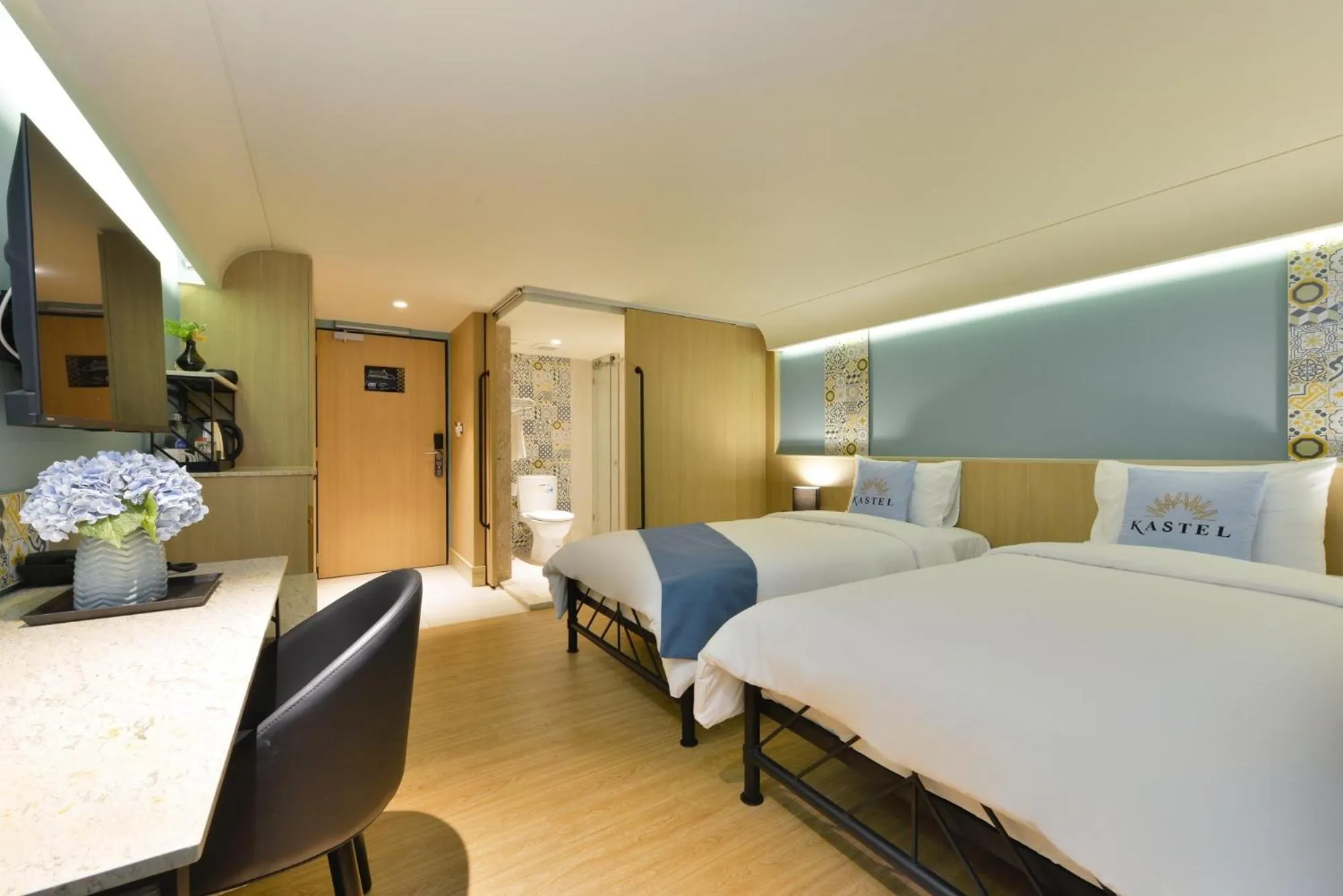 Bed in Kastel Bangkok Hotel