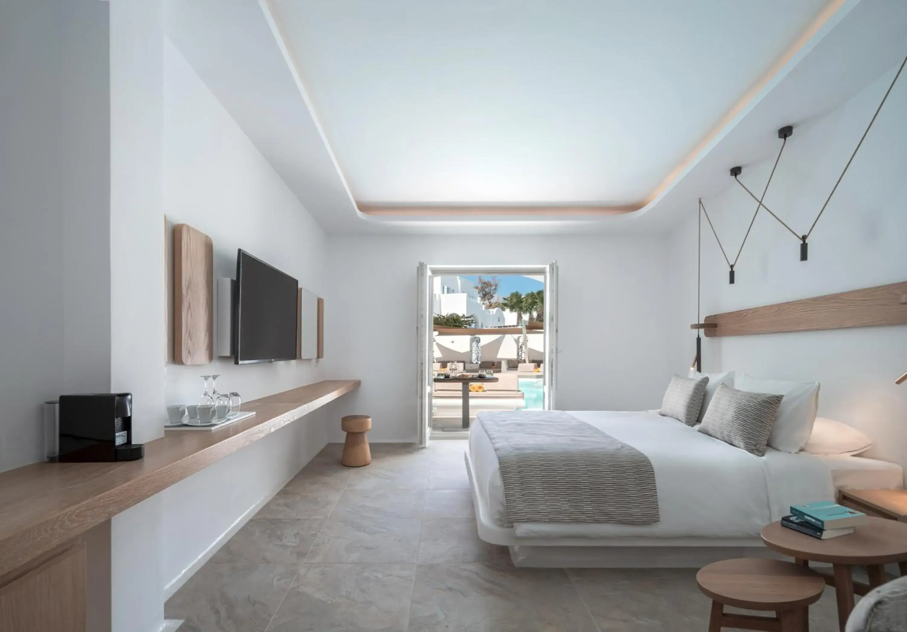 Bed in Santorini Kastelli Resort Bed in Santorini Kastelli Resort