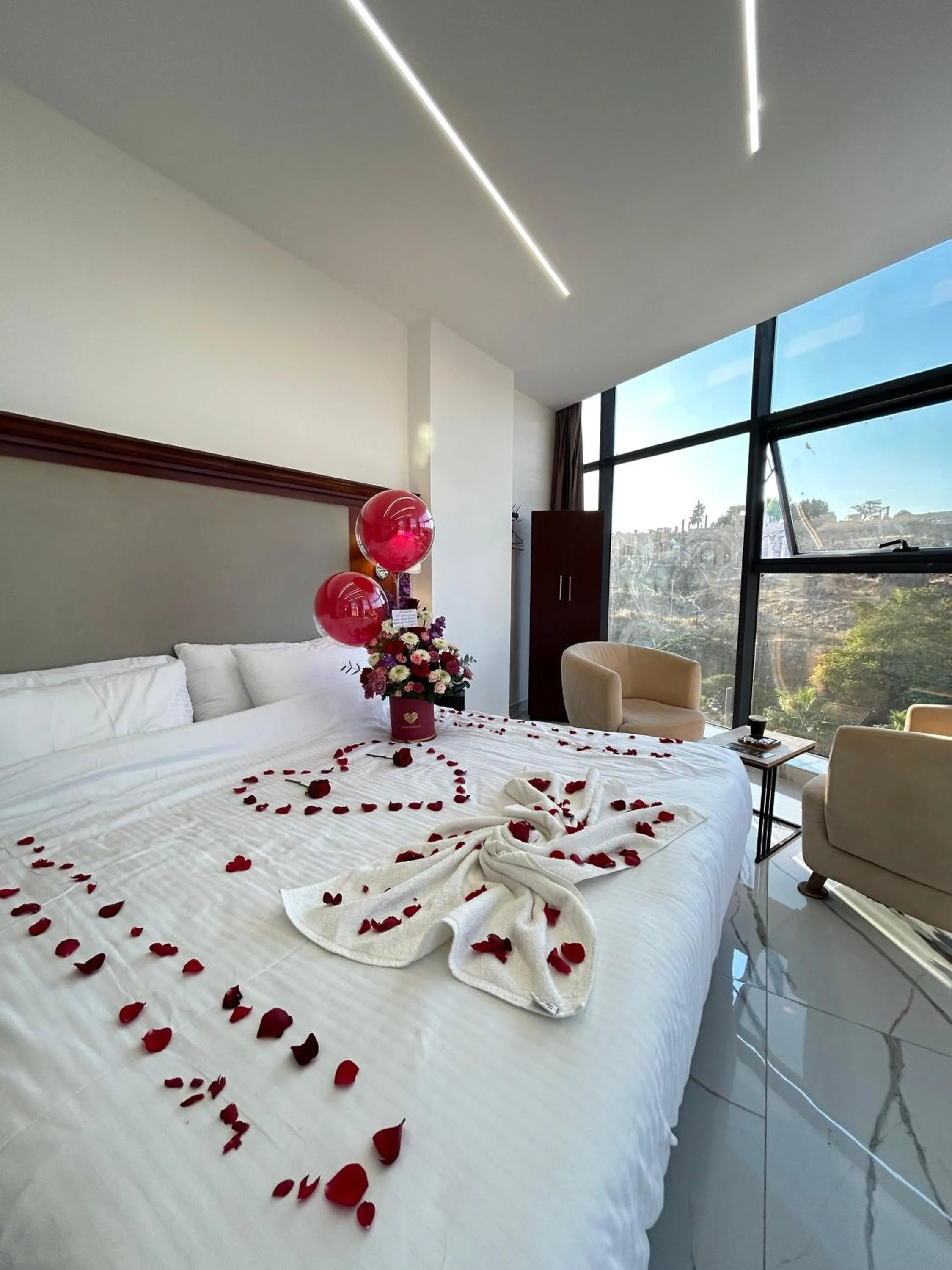 View (from property/room), Bed in Jerash Hotel