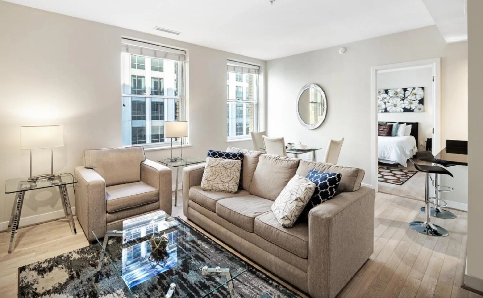 Living room in Global Luxury Suites at The White House