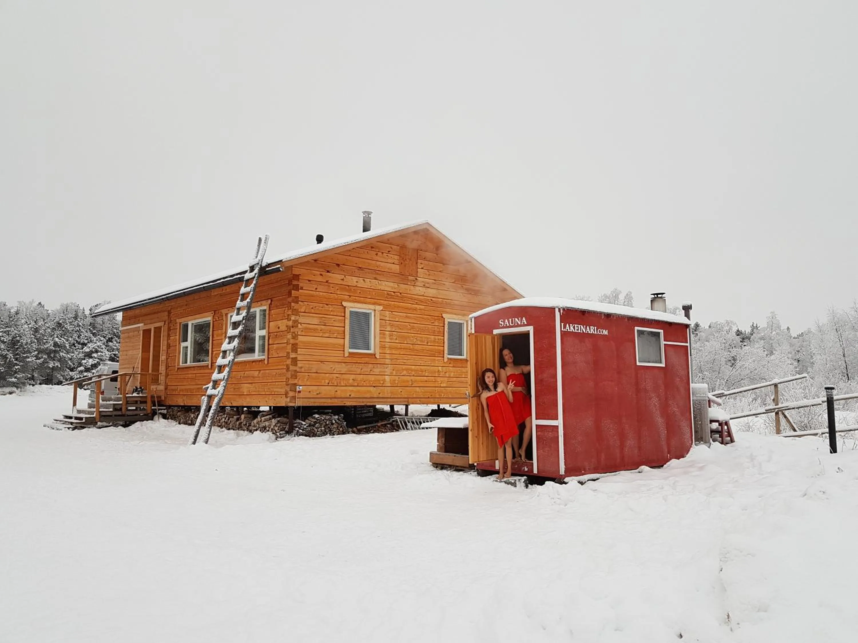 Sauna in Lake Inari Mobile Cabins