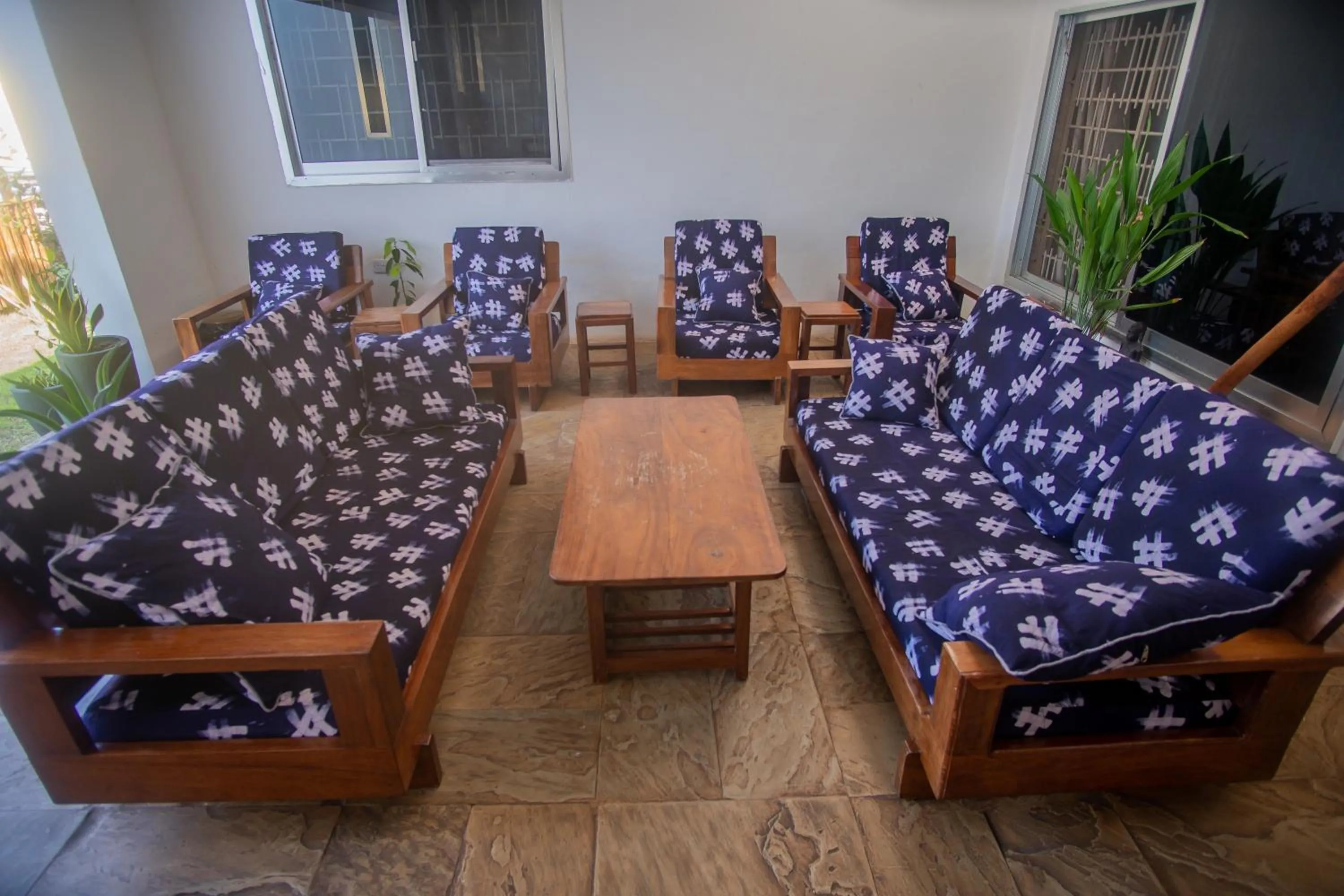 Seating area in La Casa Preciosa in Tanga