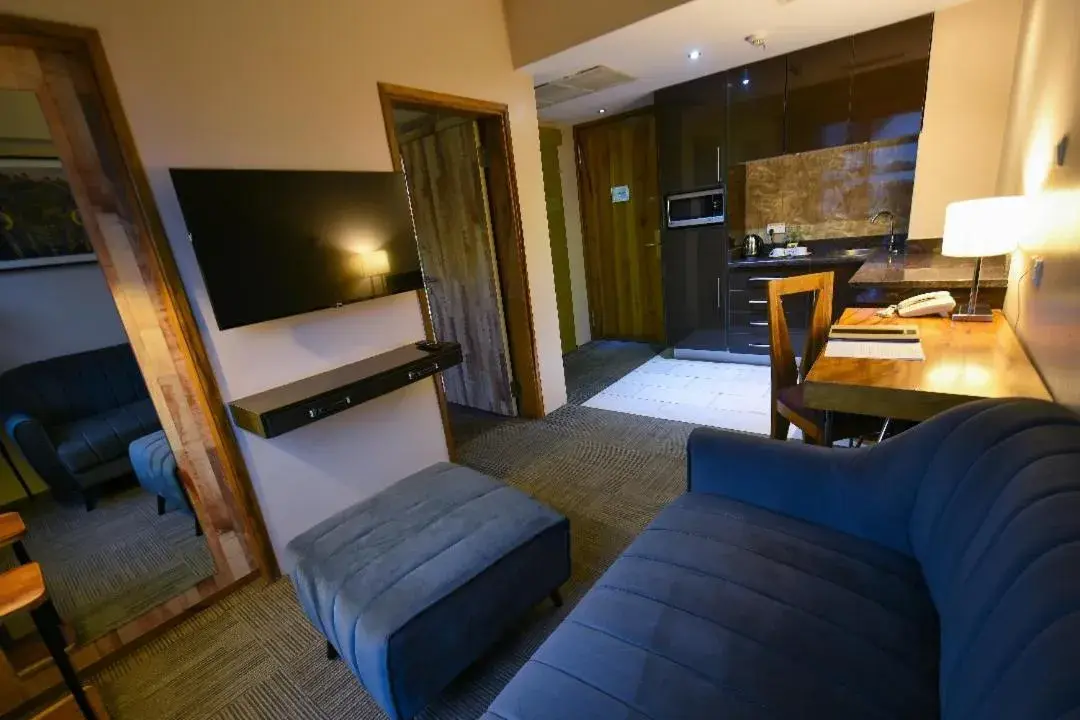 Living room, Bed in Arcadia Suites - Kampala Living room, Bed in Arcadia Suites - Kampala