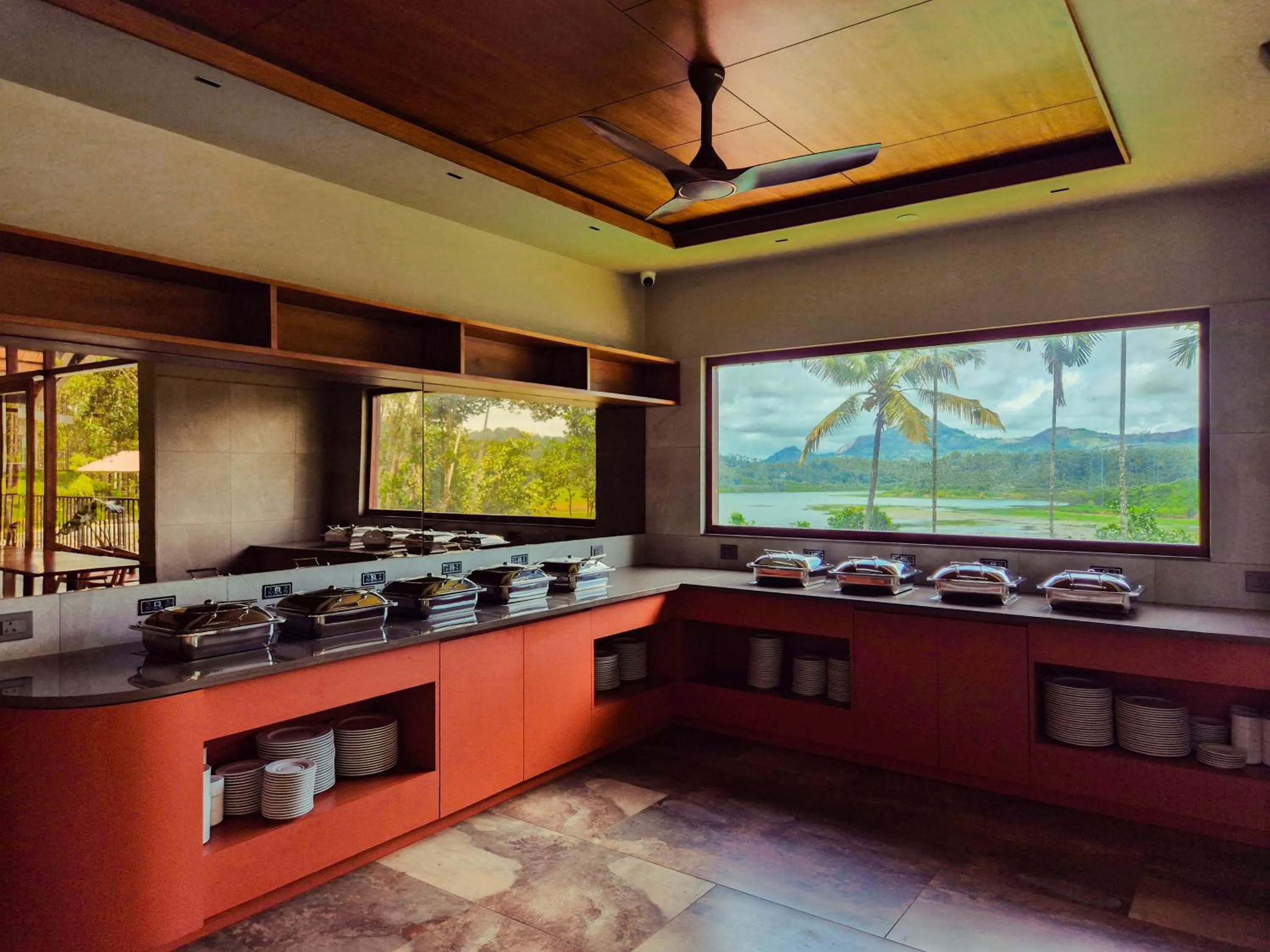 Buffet breakfast in Sterling Lontano Waterfront Wayanad