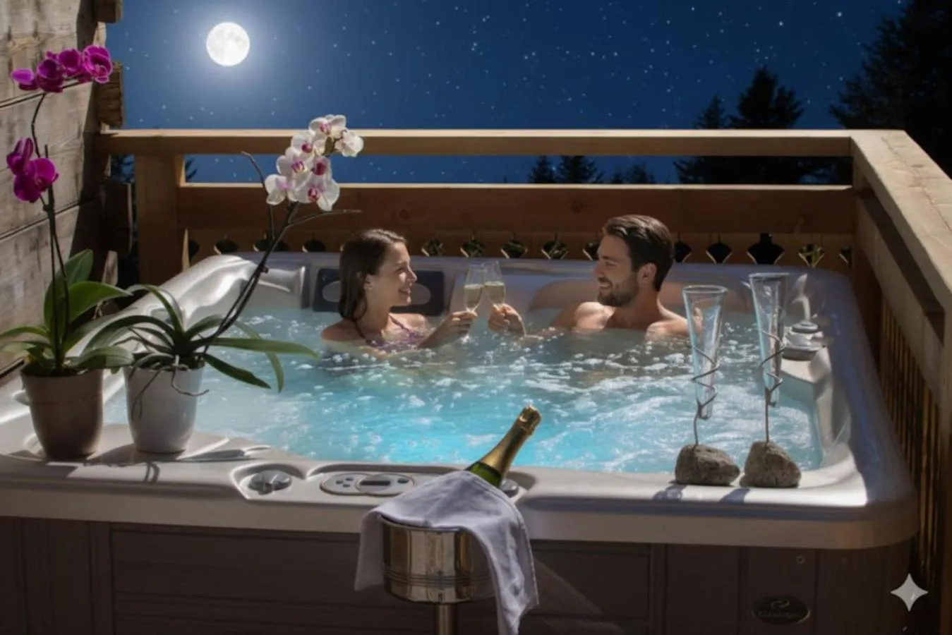 Night in Hôtel Les Chalets de Philippe avec Jacuzzis Privatifs