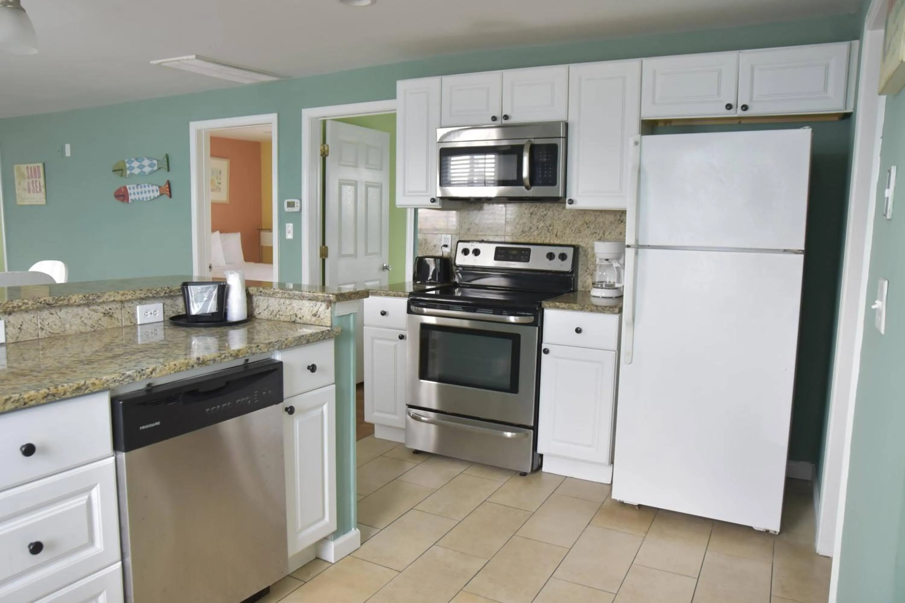 Kitchen or kitchenette in South Beach Apartment Ocean City, MD