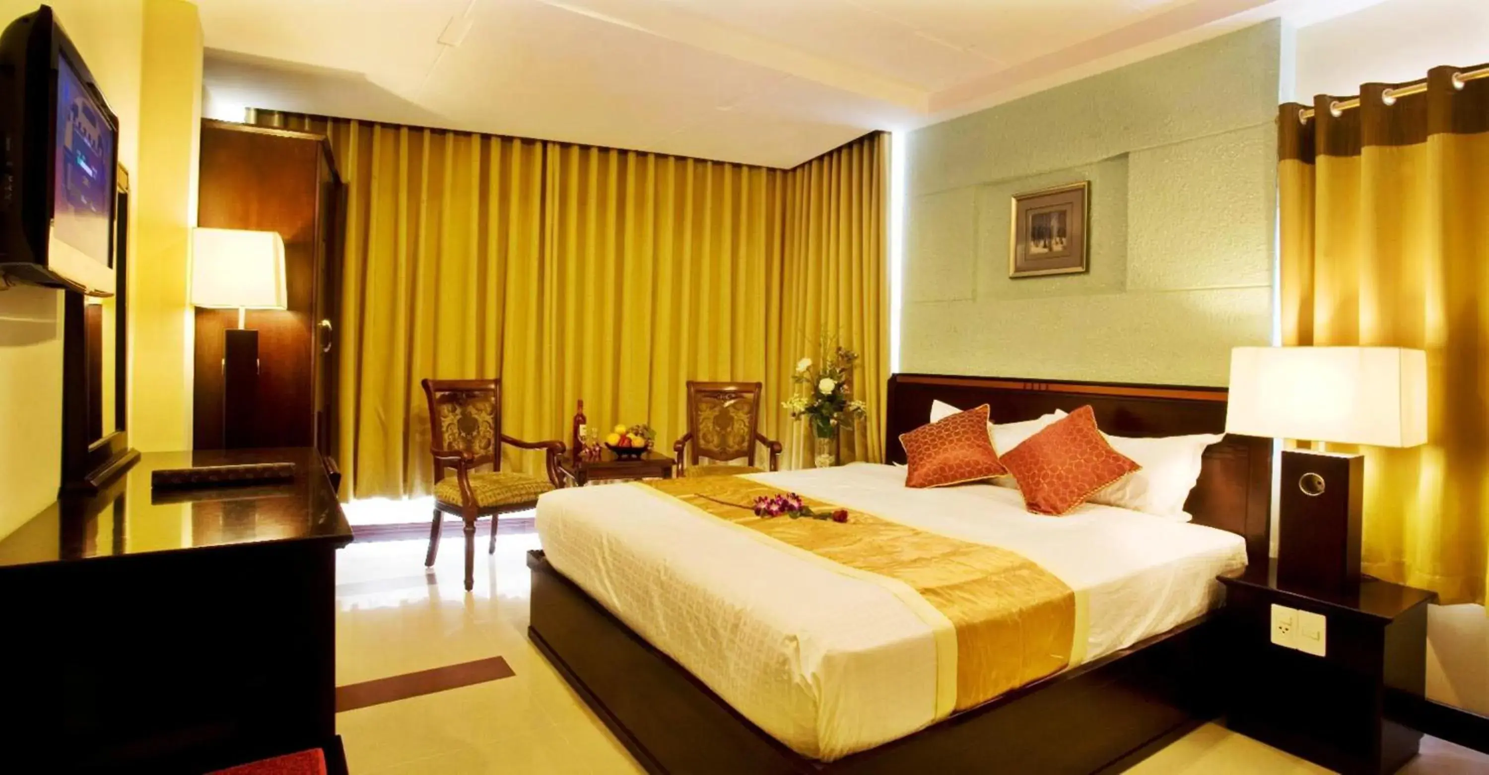 Decorative detail, Bed in Lien An Sai Gon Hotel Decorative detail, Bed in Lien An Sai Gon Hotel