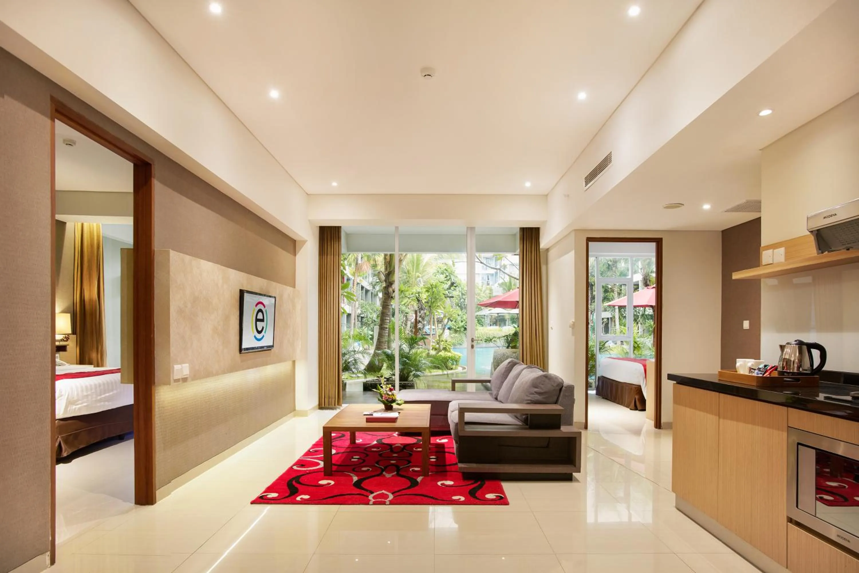 Living room, Bed in Ramada Encore by Wyndham Bali Seminyak