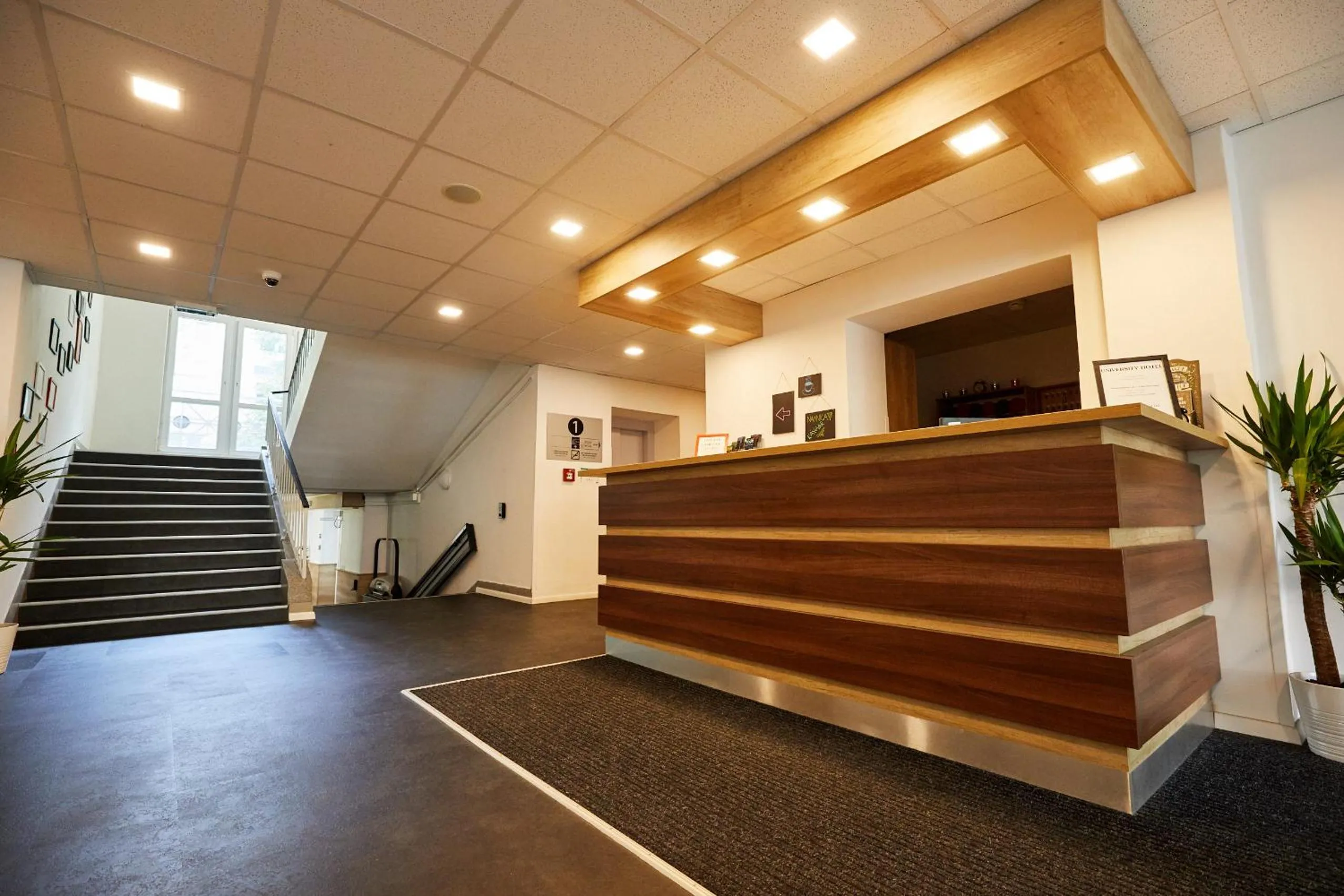 Lobby or reception in University Hotel