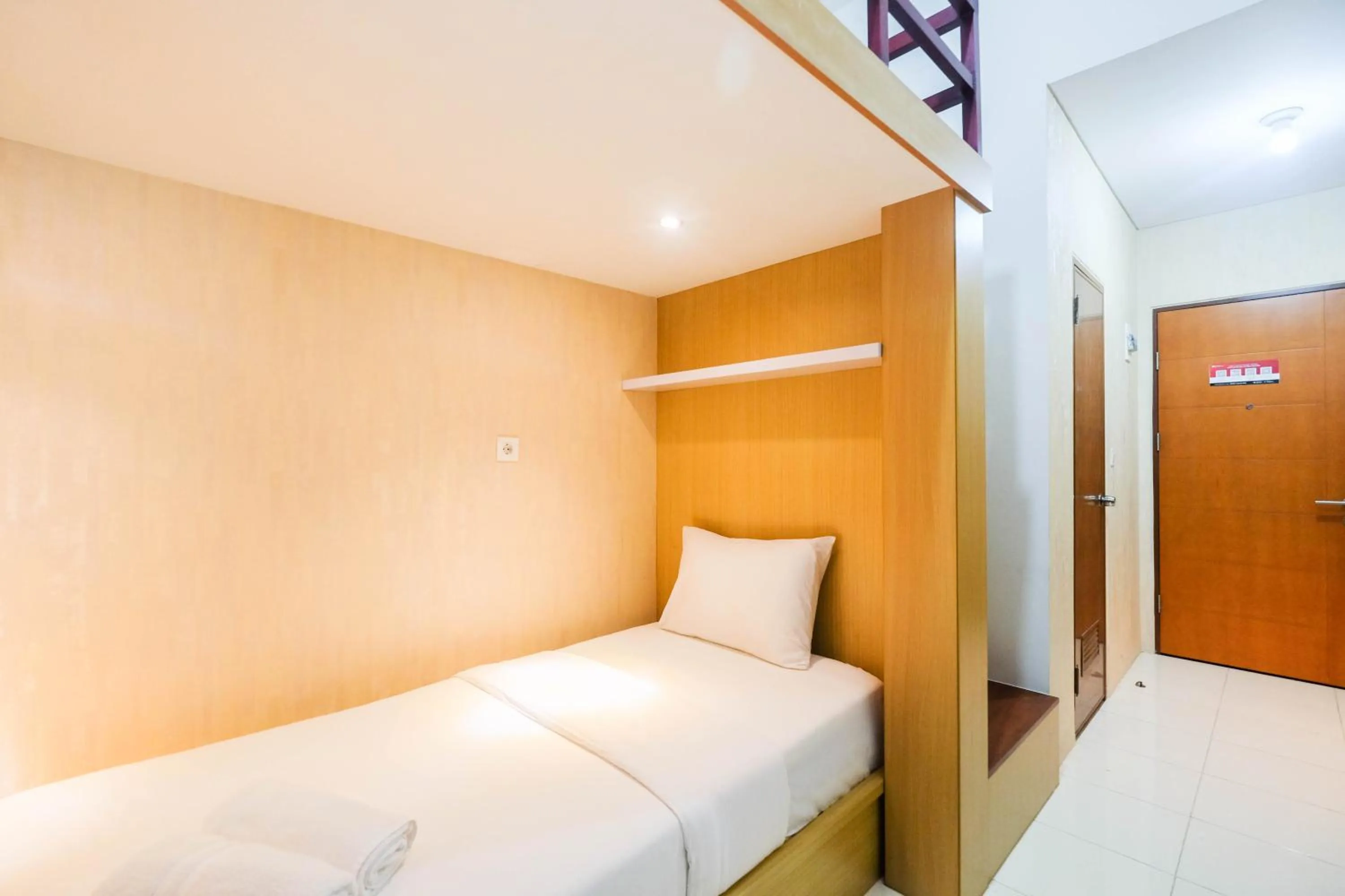 Bedroom, Bed in Fully Furnished Studio with Comfortable Design Dave Apartment By Travelio