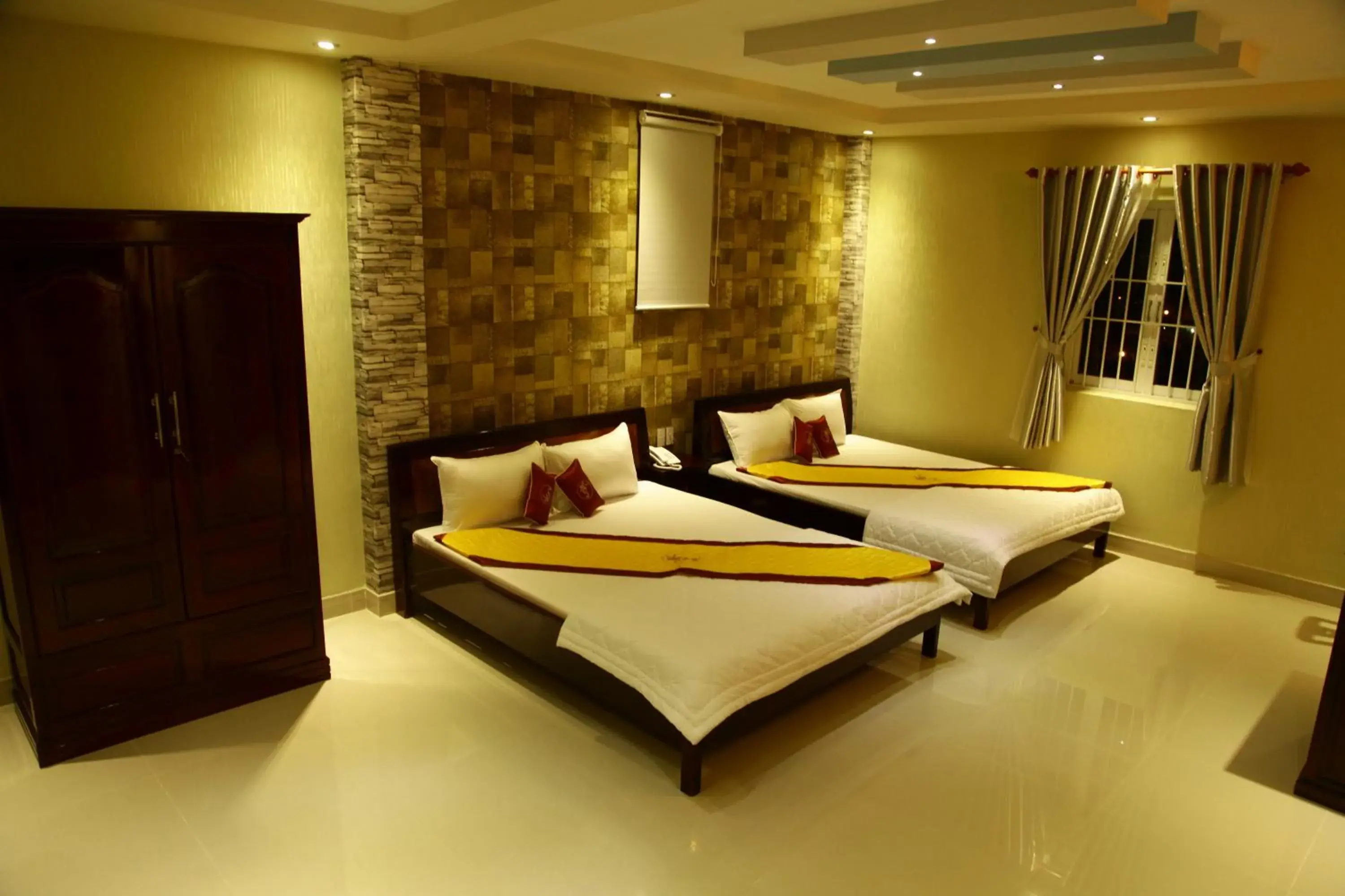 Decorative detail, Bed in Minh Kieu Hotel Decorative detail, Bed in Minh Kieu Hotel