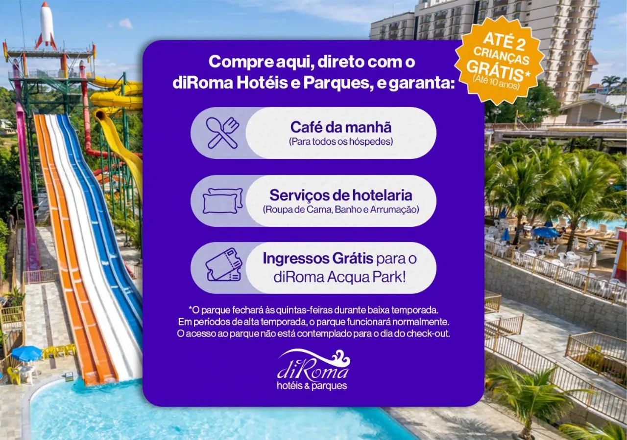 Logo/Certificate/Sign in diRoma Spazzio direto com o Grupo diRoma com acesso ao Acqua Park e Café da manhã