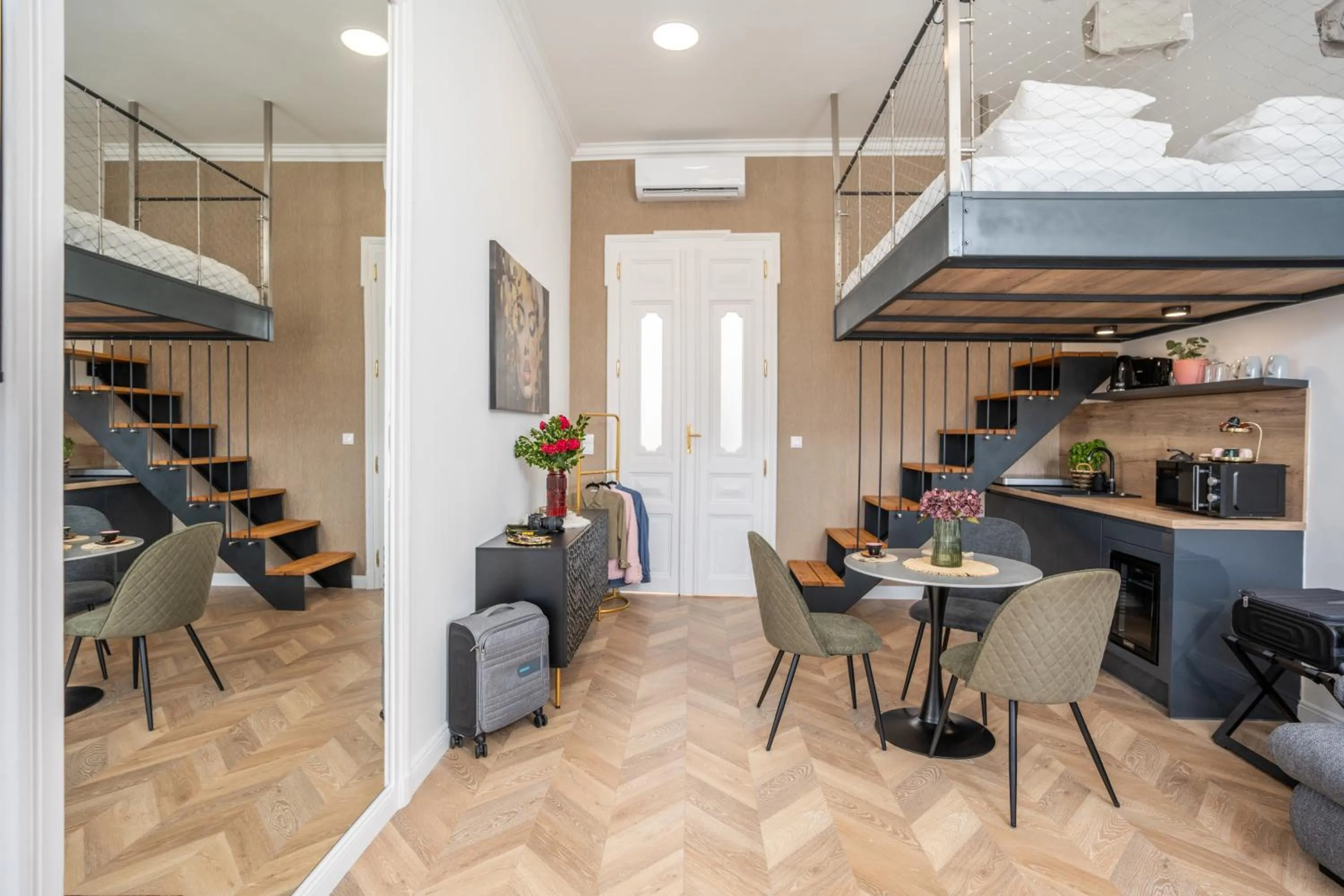 Kitchen or kitchenette in V62 studio apartments- Downtown Sopron