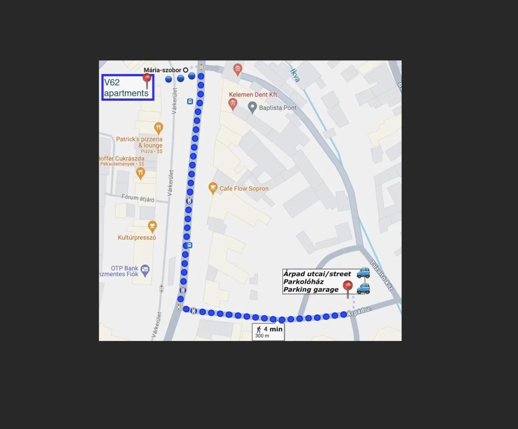 Parking in V62 studio apartments- Downtown Sopron